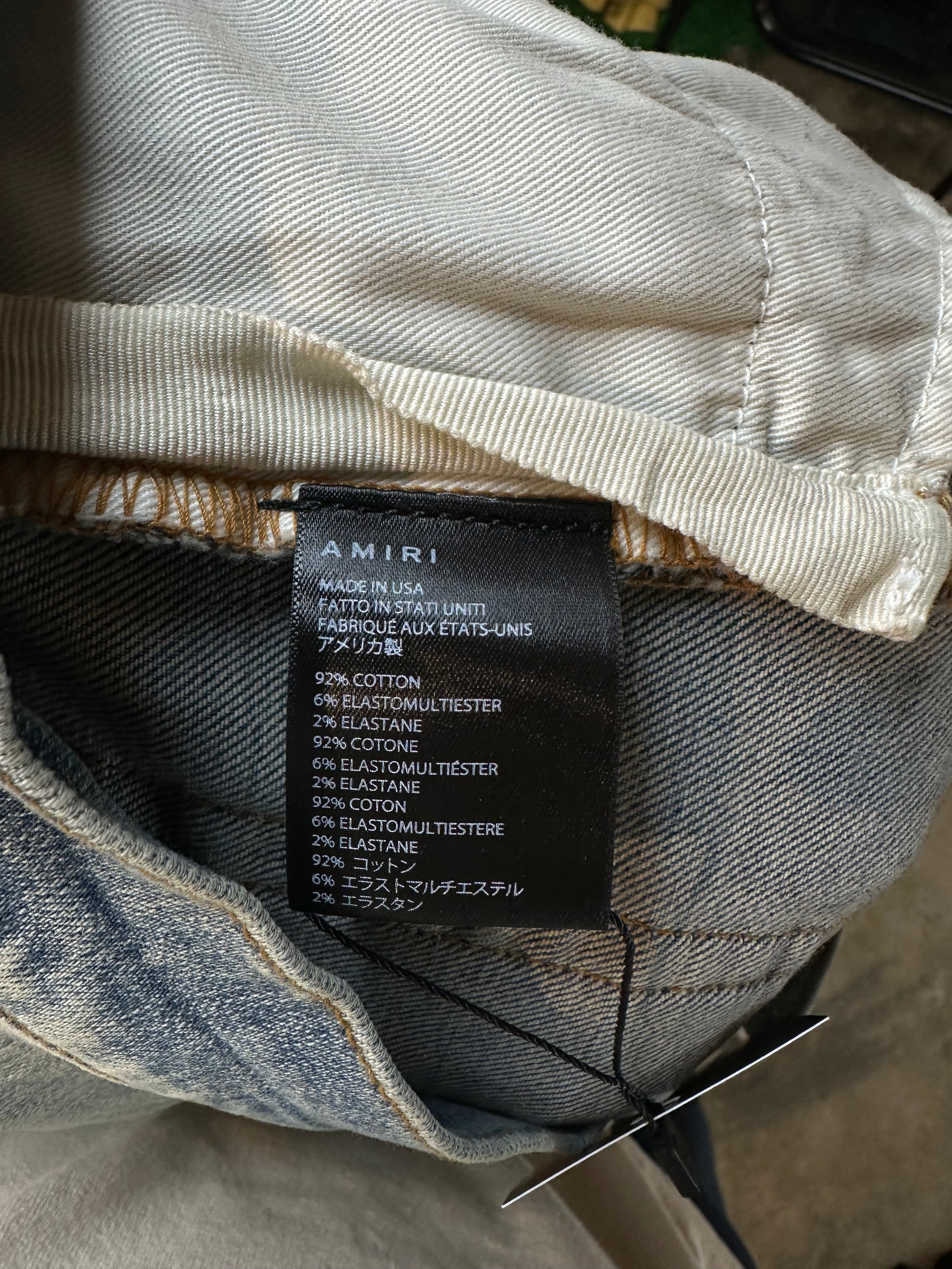 Amiri Jeans Pachwork Tye Dye Light Wash Used 34