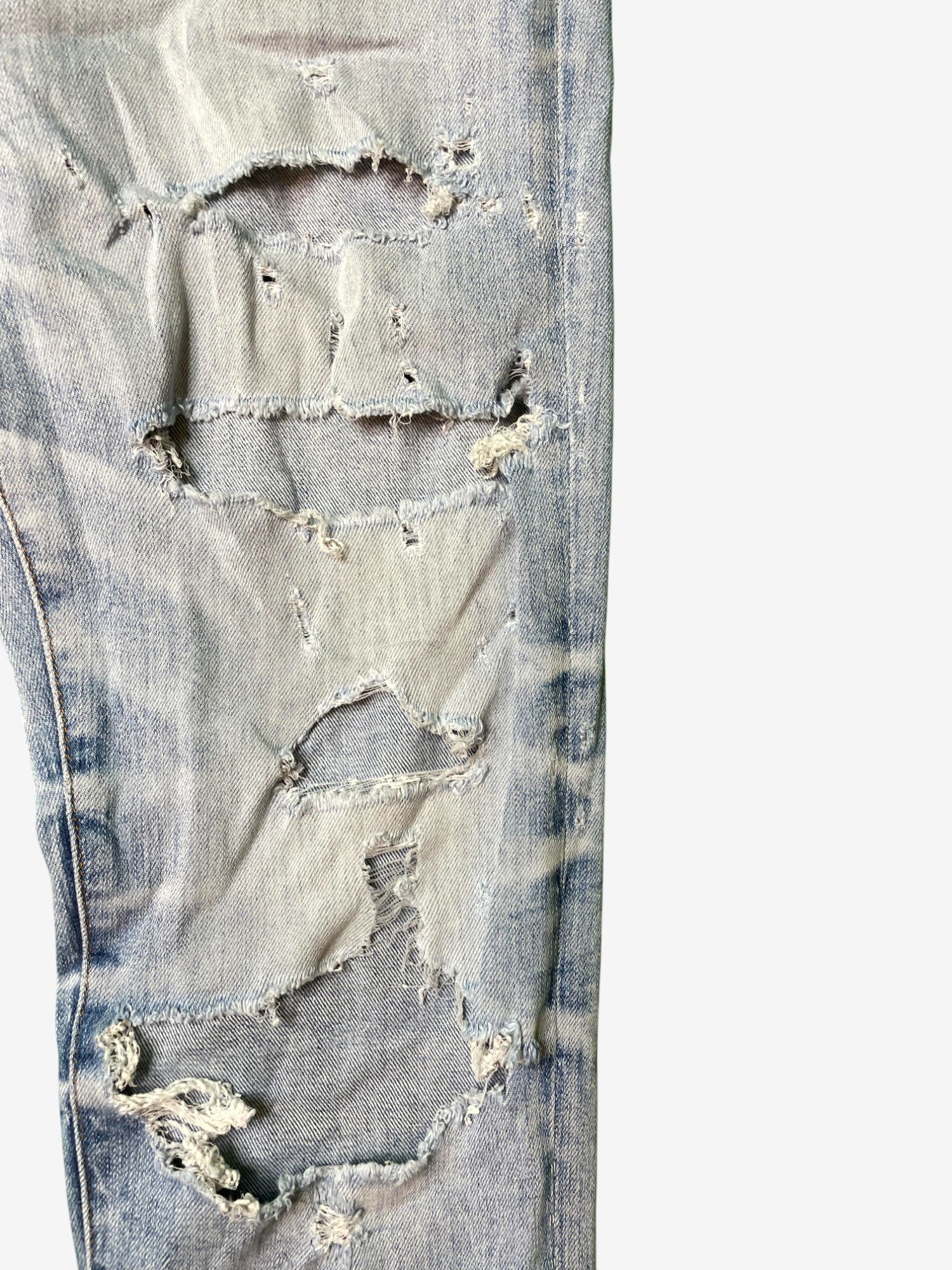 Amiri Thrasher Ripped Light Wash Blue Jeans