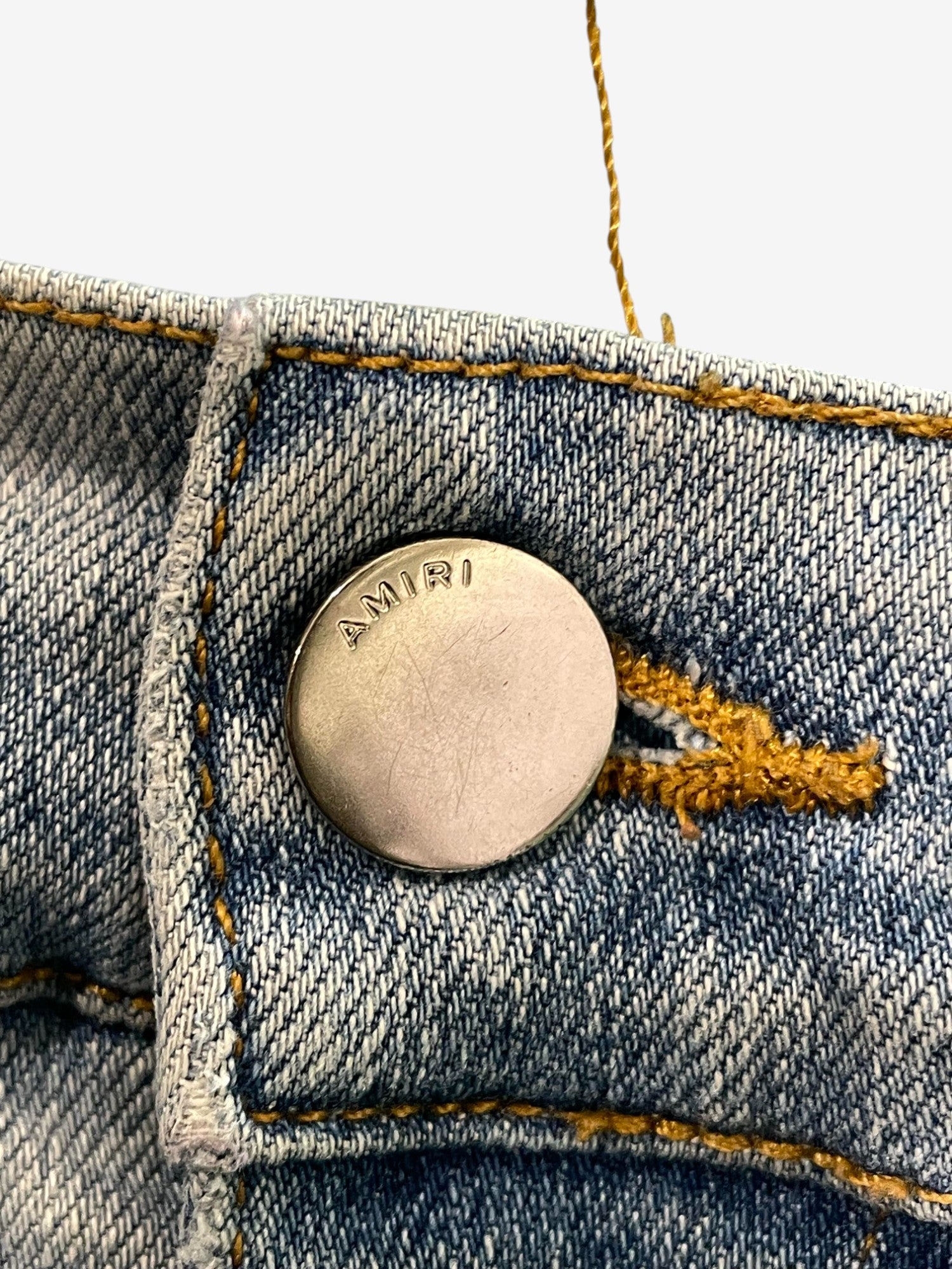 Amiri Thrasher Ripped Light Wash Blue Jeans
