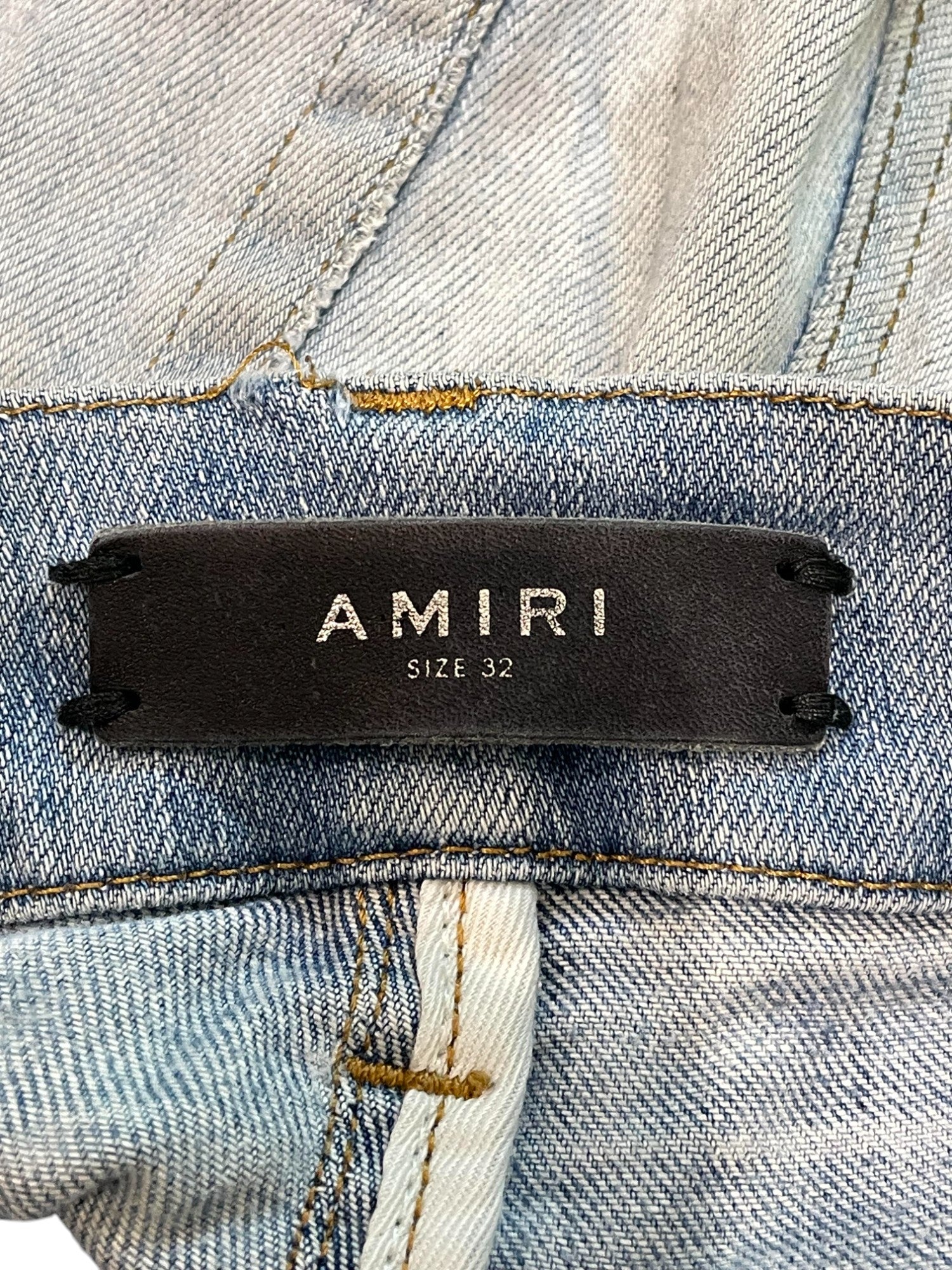 Amiri Thrasher Ripped Light Wash Blue Jeans