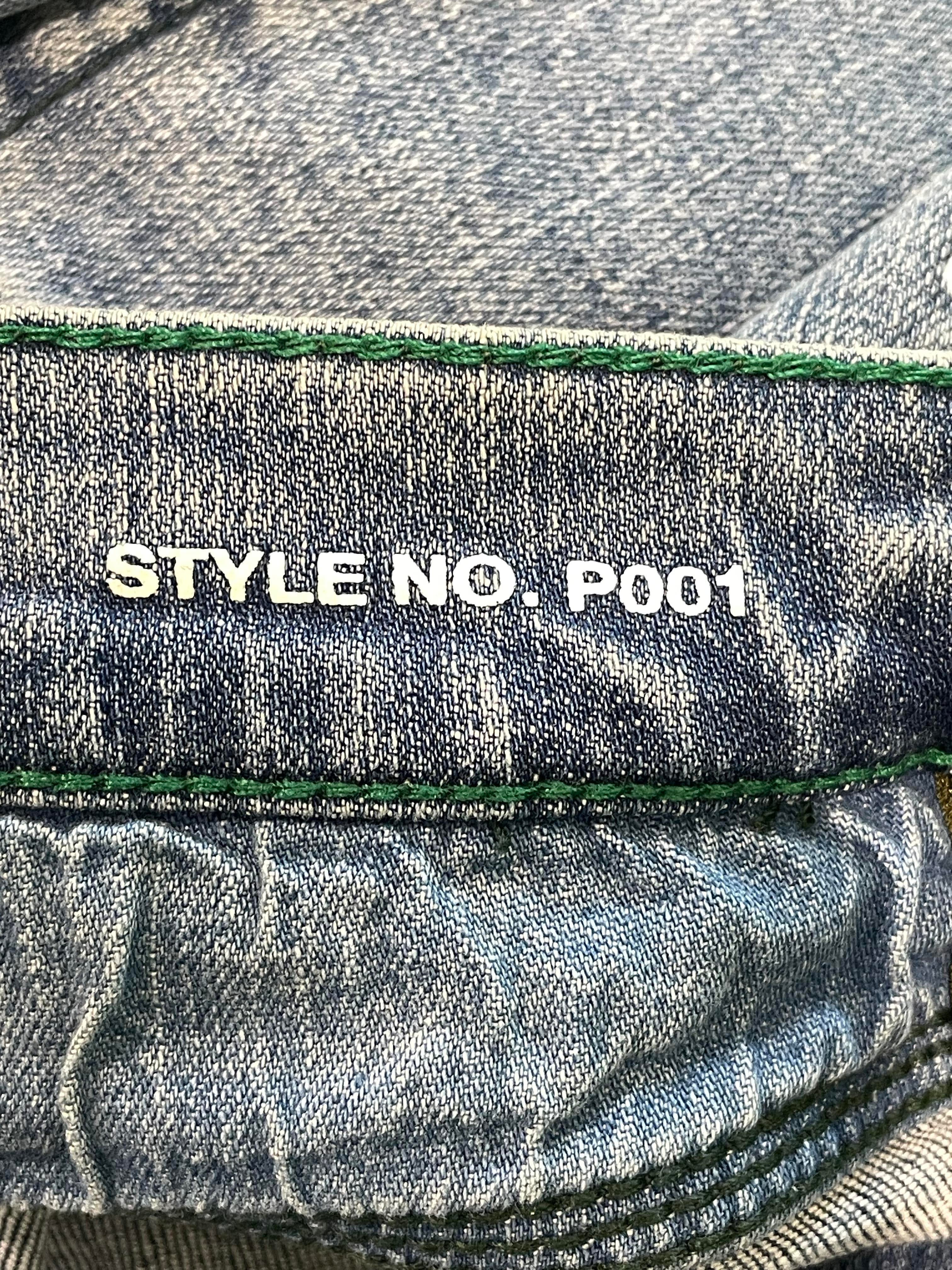 Purple Brand Paint Splatter Light Wash Blue Jeans