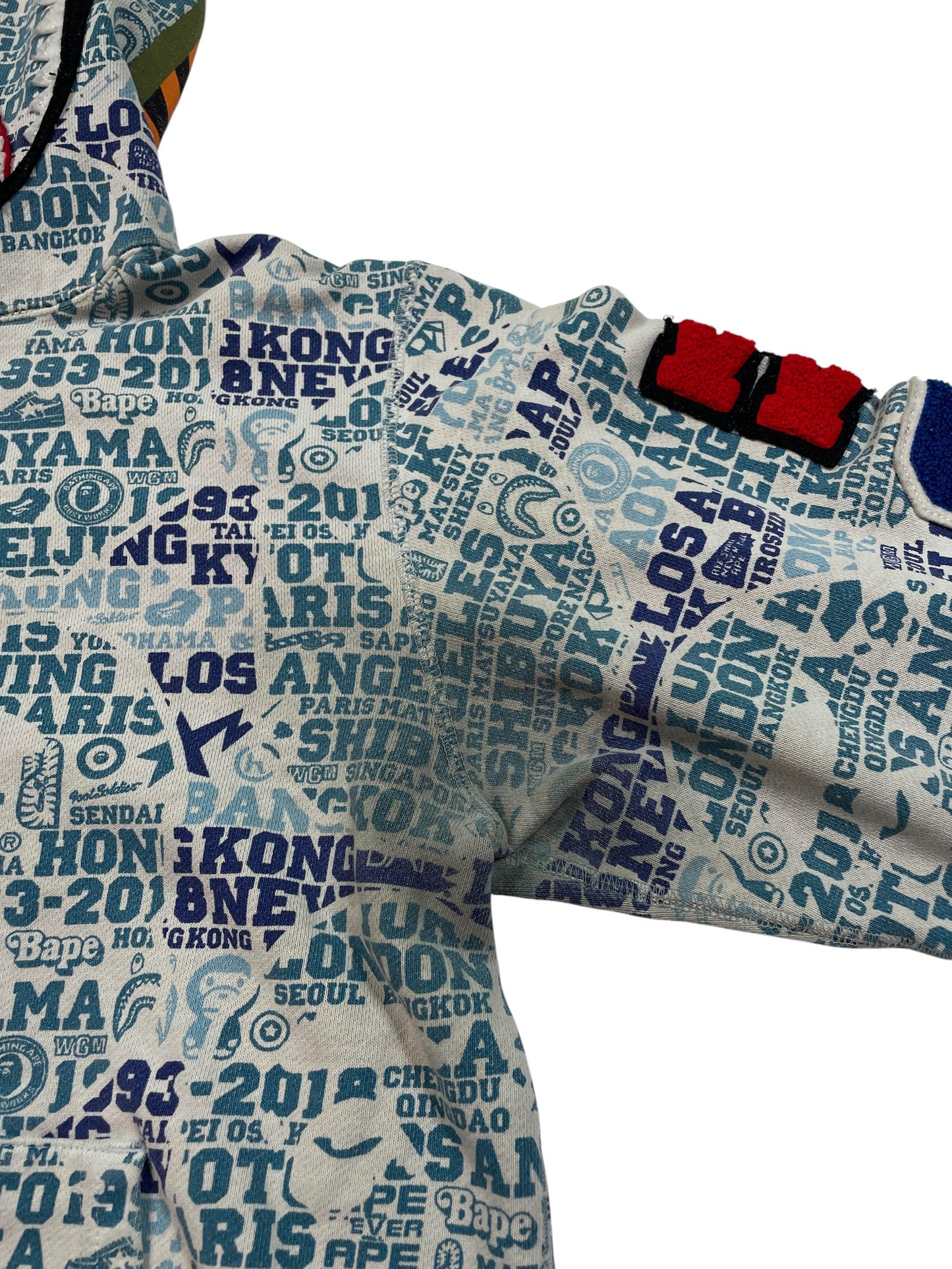 Bape Monogram Split Green & Blue Zip Hoodie