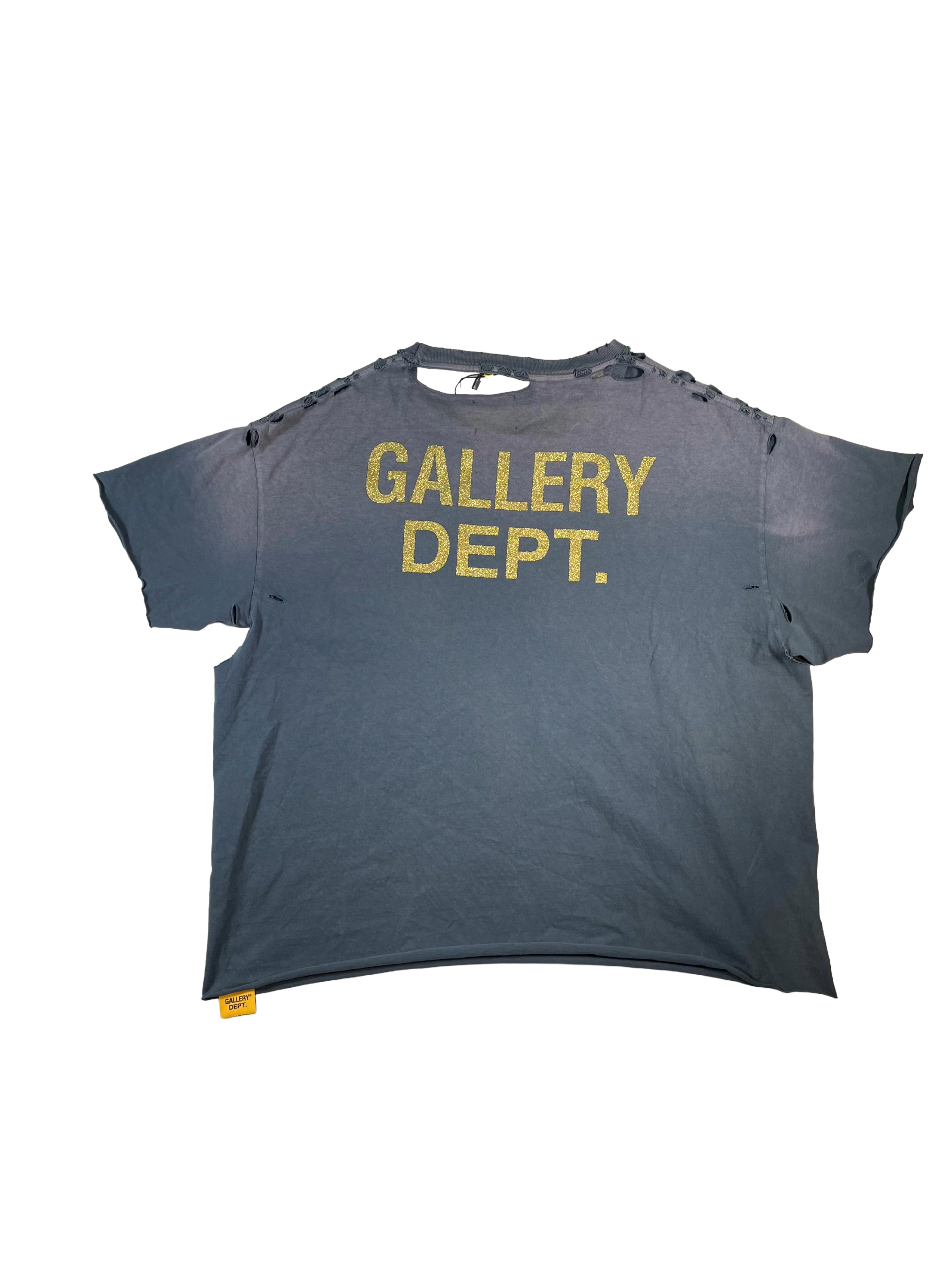 Gallery Dept Head Line Records Distressed Black Tee