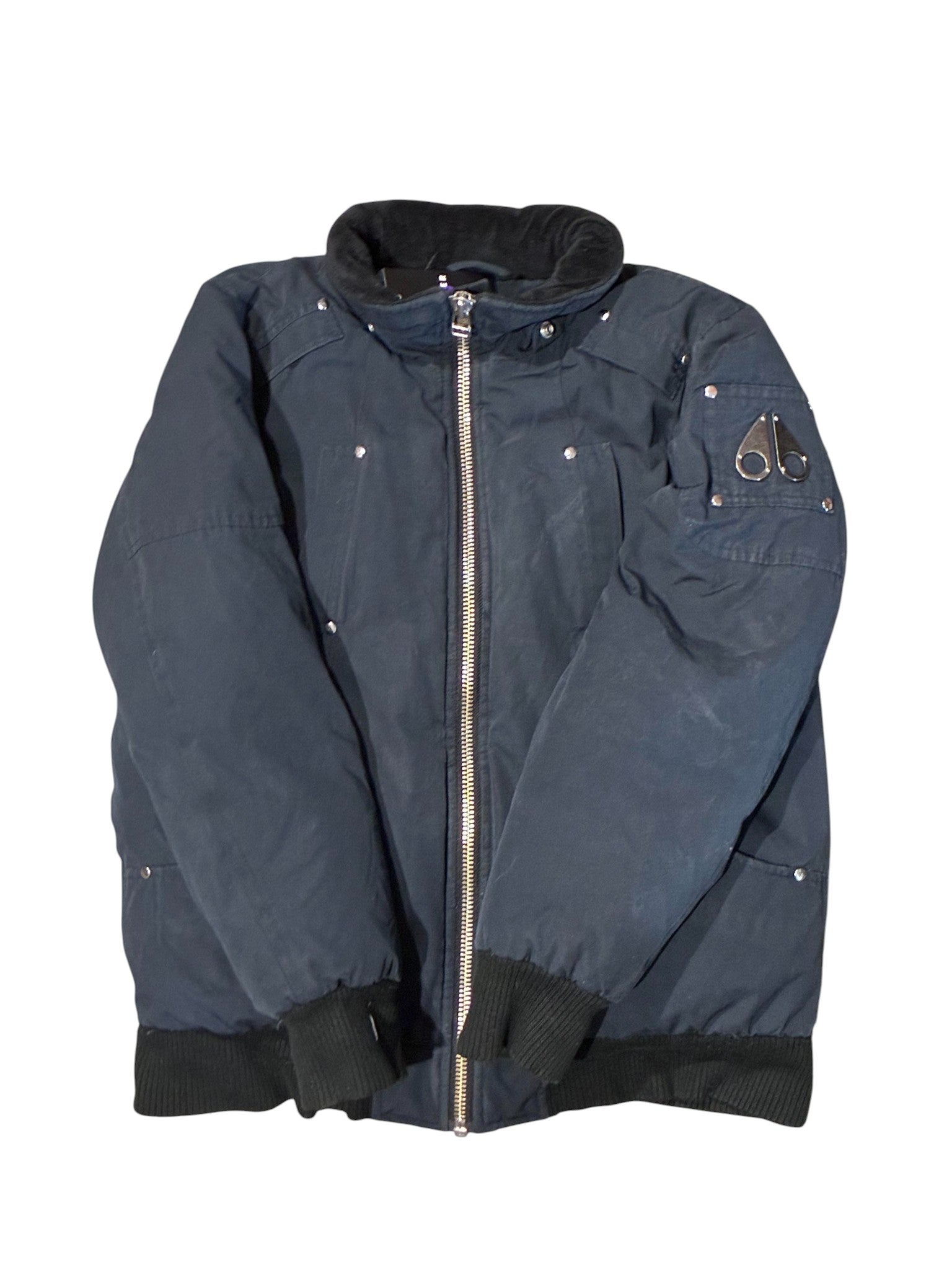 Moose Knuckles Navy Bomber Jacket