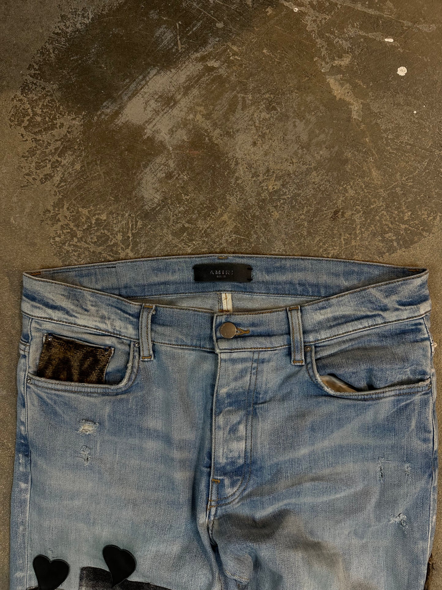 Amiri Jeans Light Wash Lumber Patchwork Used 32