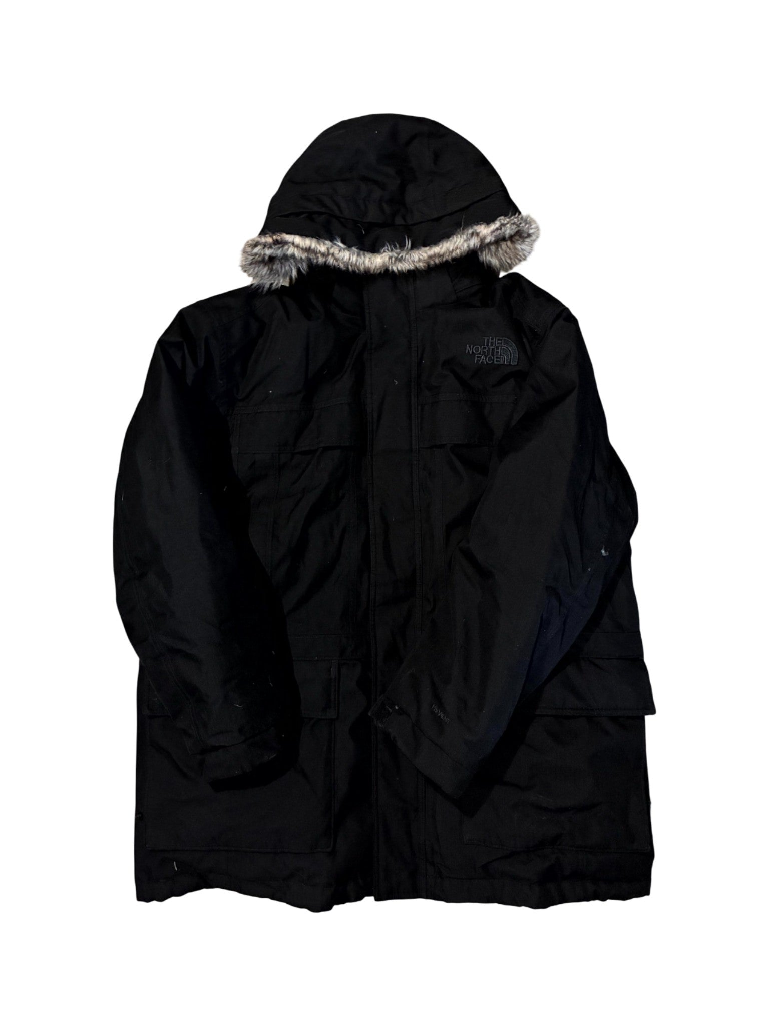 The North Face 700 Down Parka (With Fur) Black Puffer Jacket