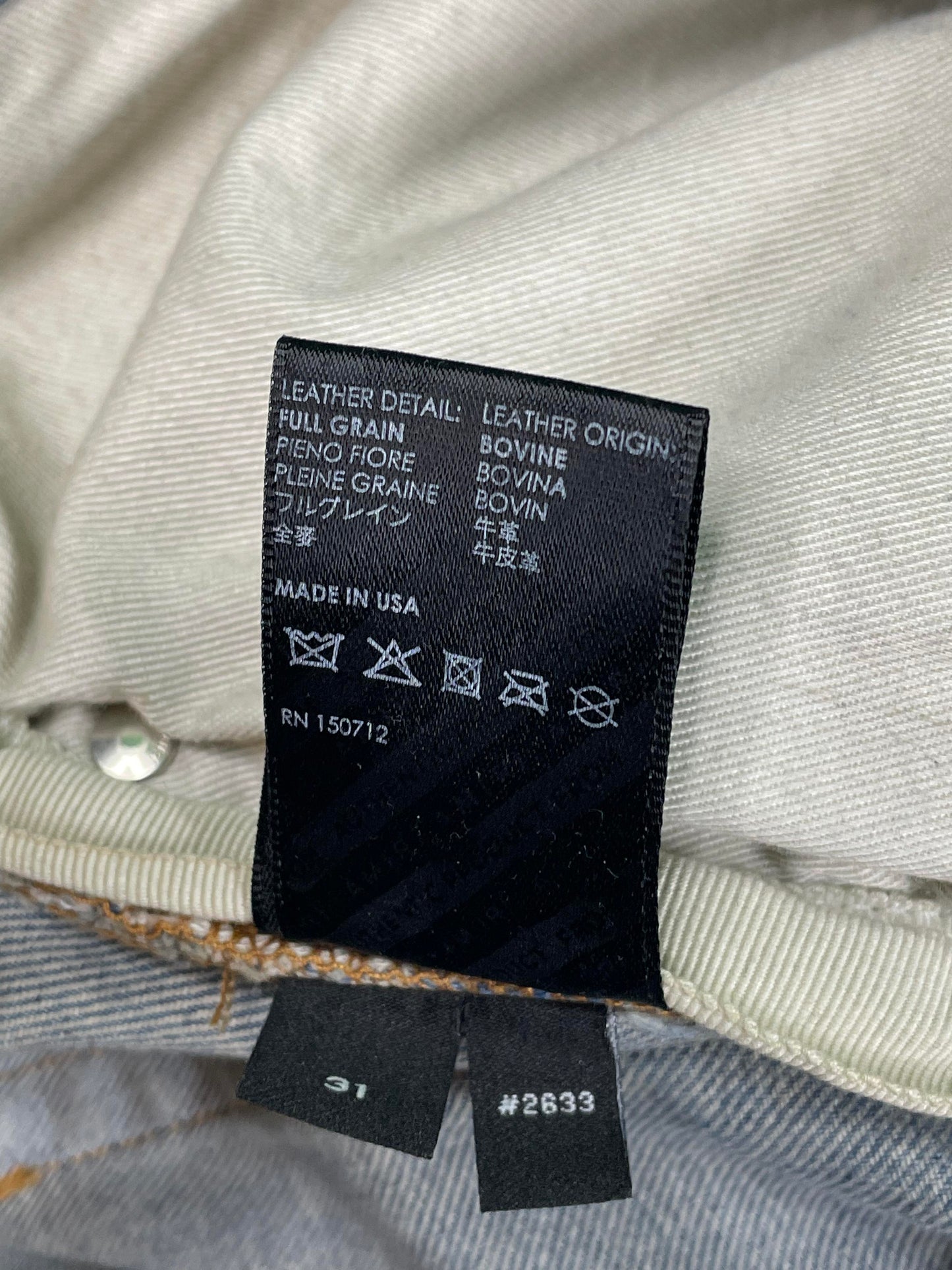 Amiri MX1 Light Wash Orange Crackle Jeans