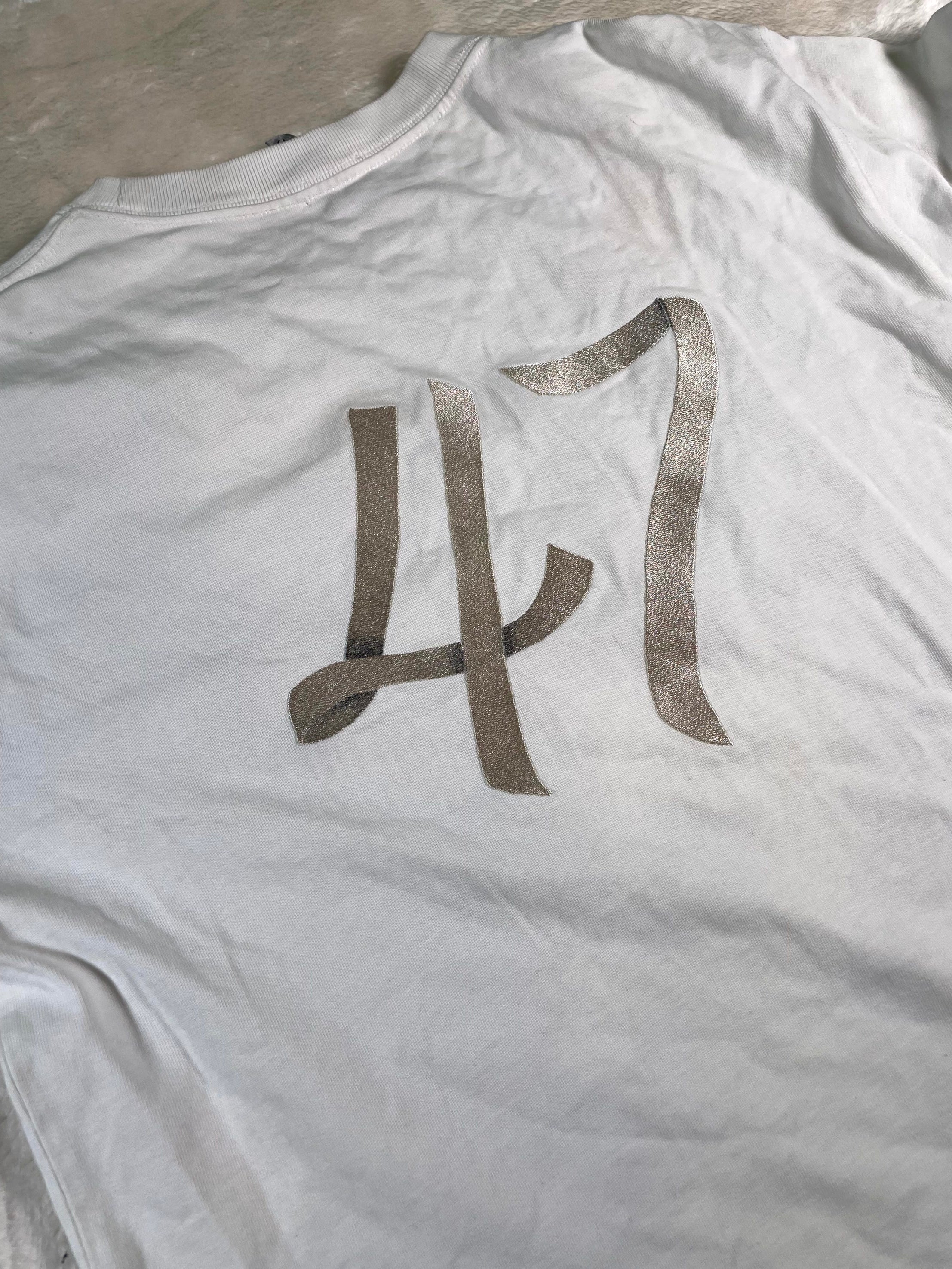 Dior Script White & Beige Tee