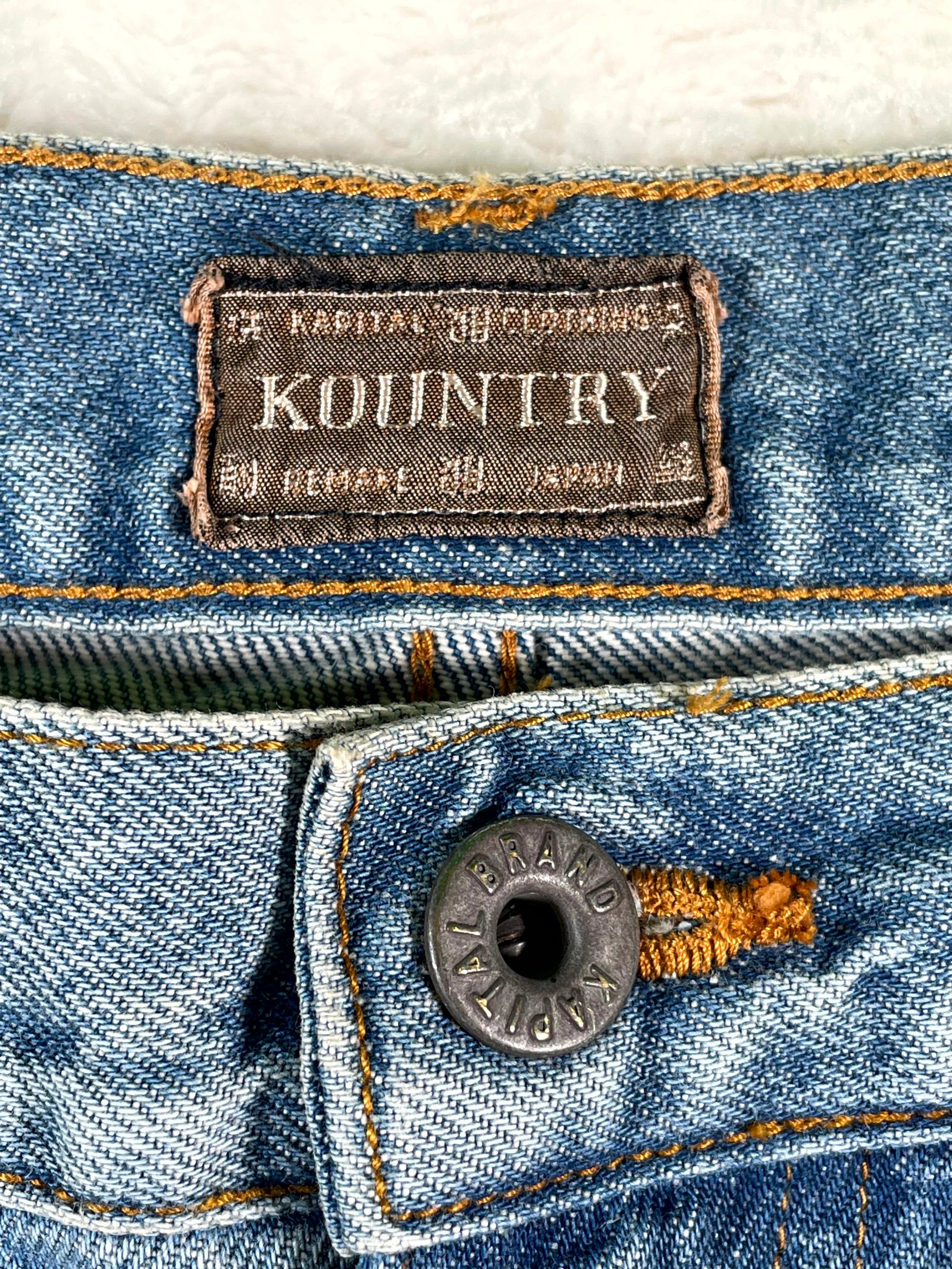 Kapital Gem Studded Light Wash Shorts