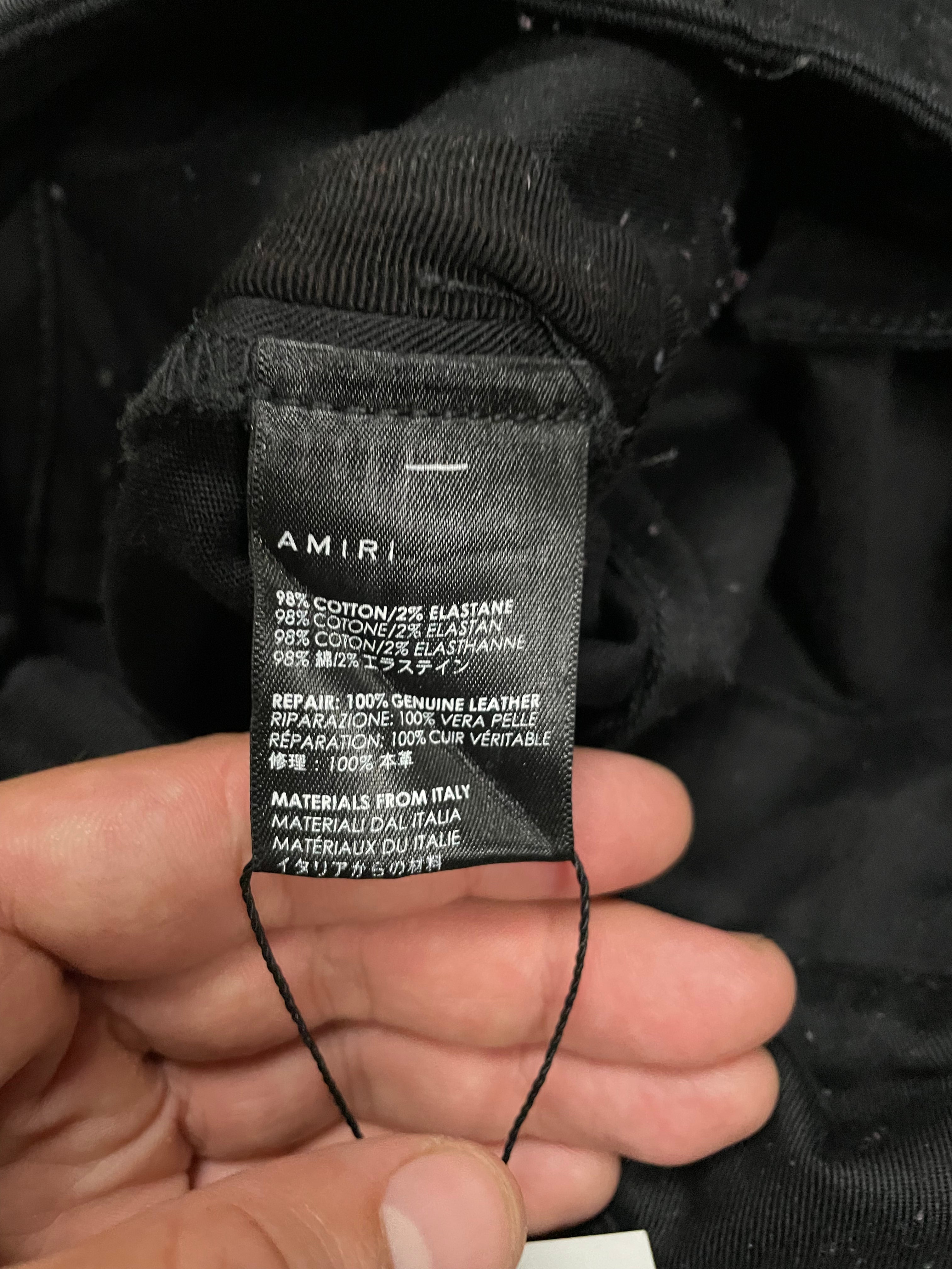 Amiri Camo Patch Black Cargo Pants