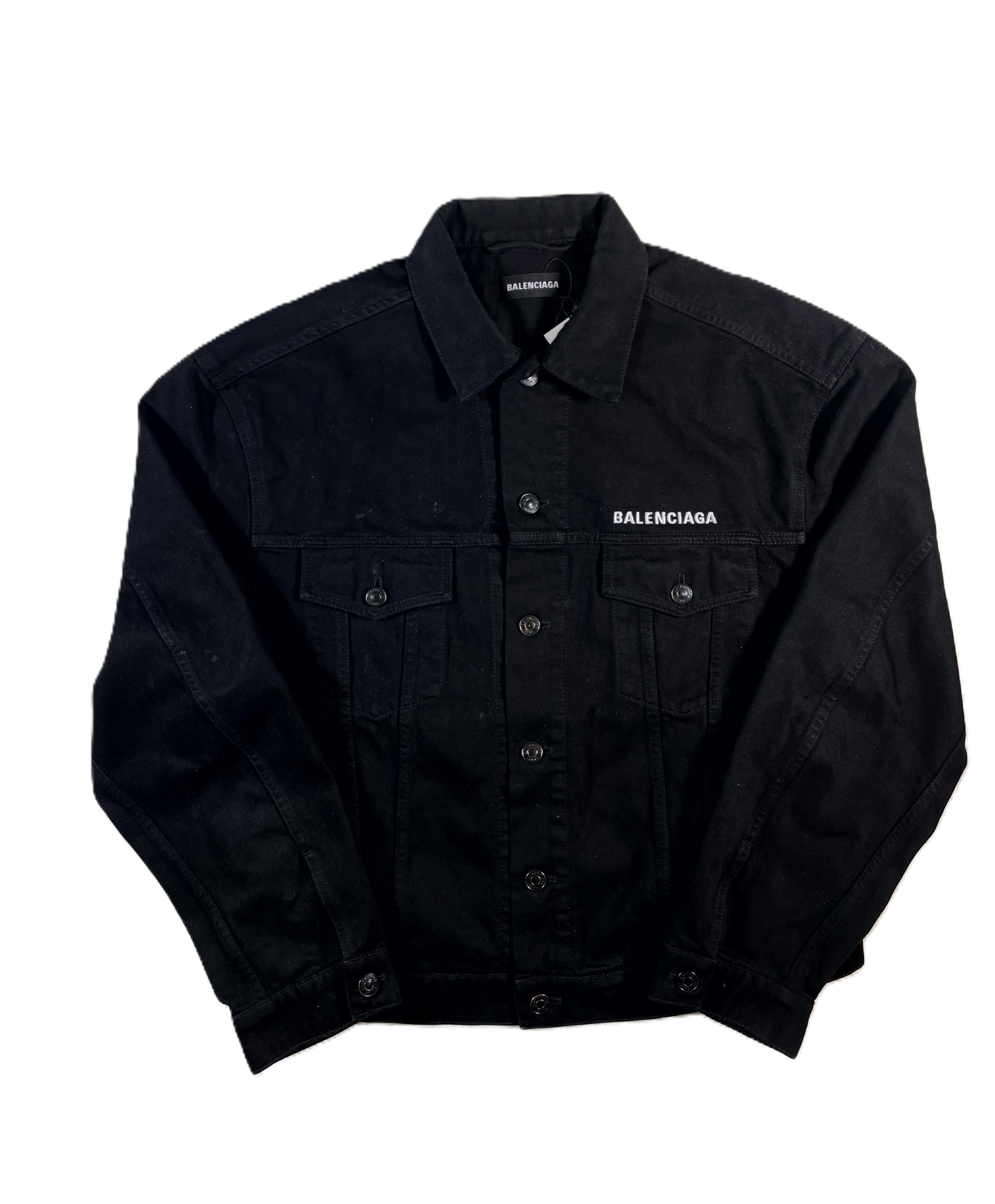 Balenciaga Crew Denim Black Jacker