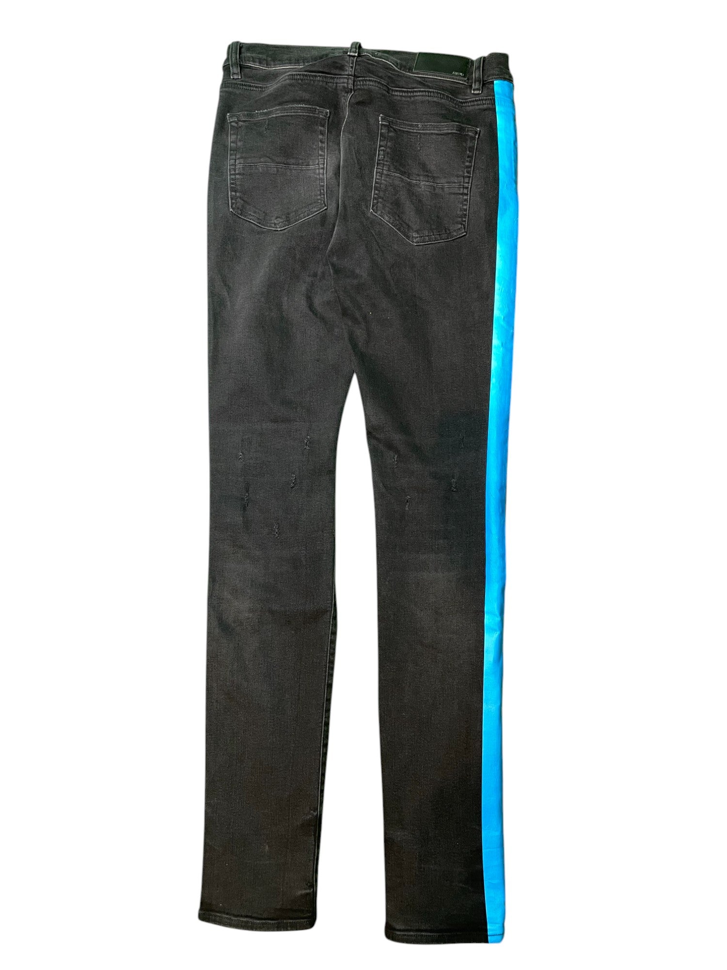 Amiri Blue Stripe Black Jeans