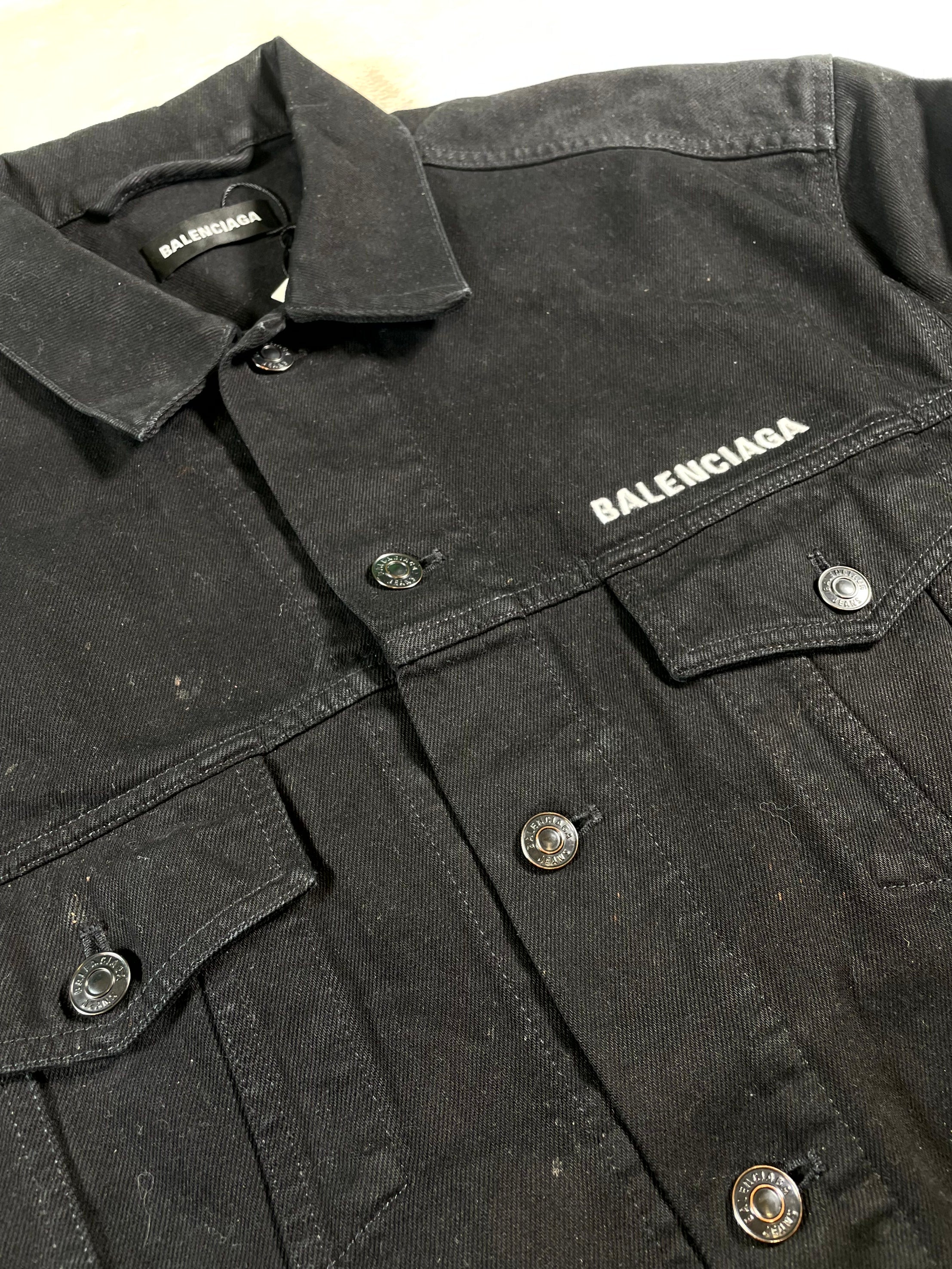 Balenciaga Crew Denim Black Jacker