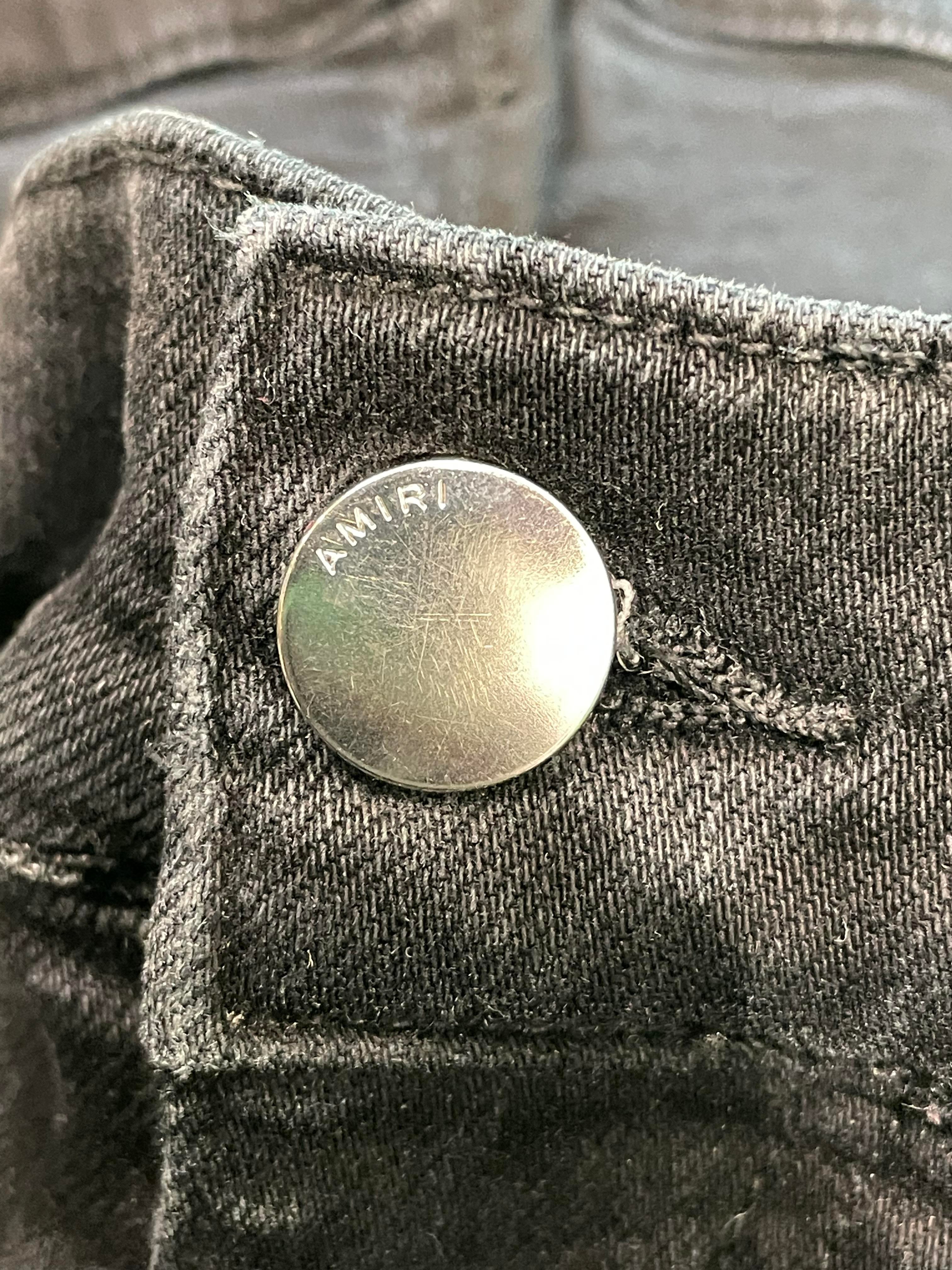 Amiri Blue Stripe Black Jeans