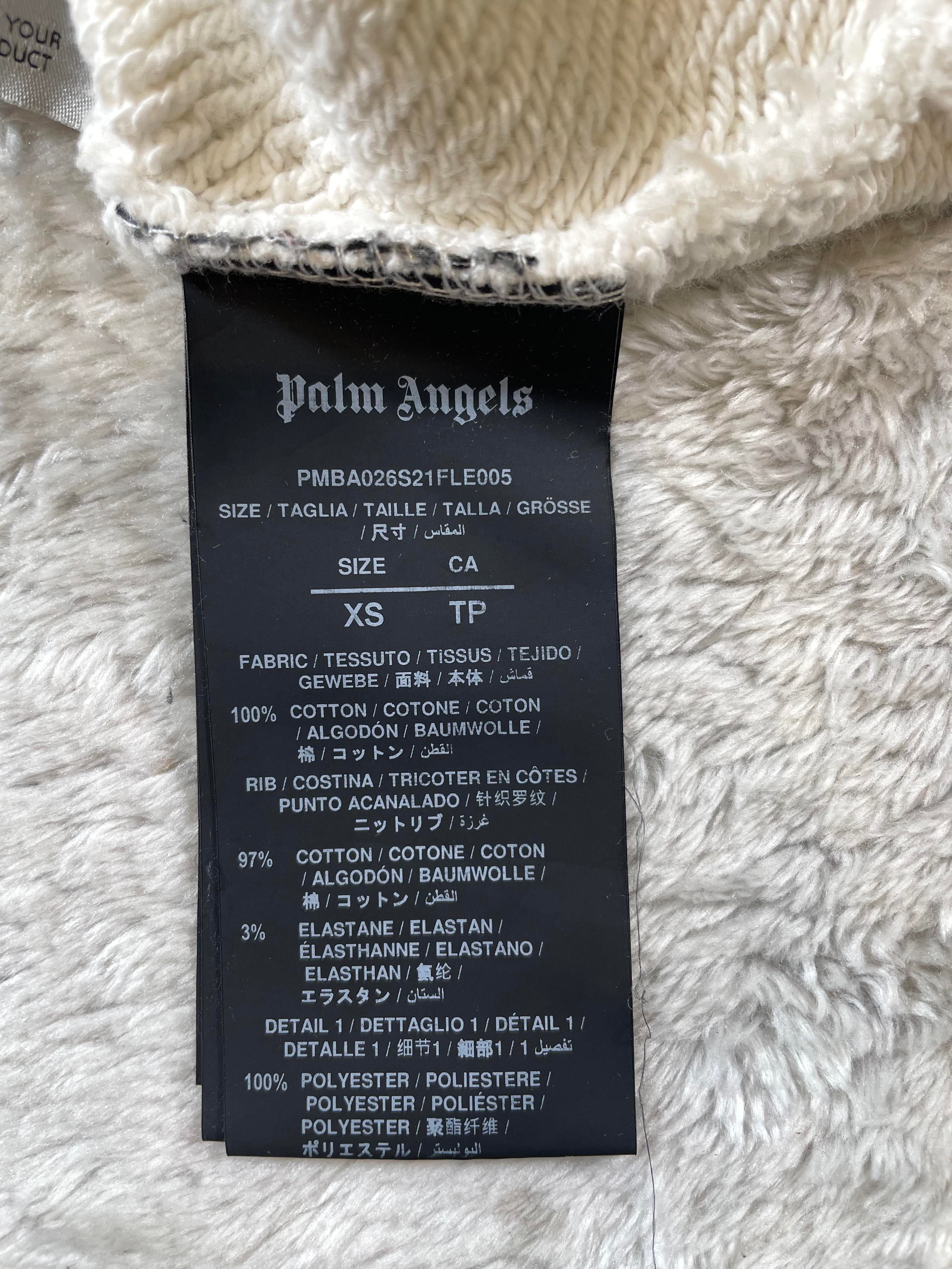 Palm Angels Distress Miami Logo White Crewneck