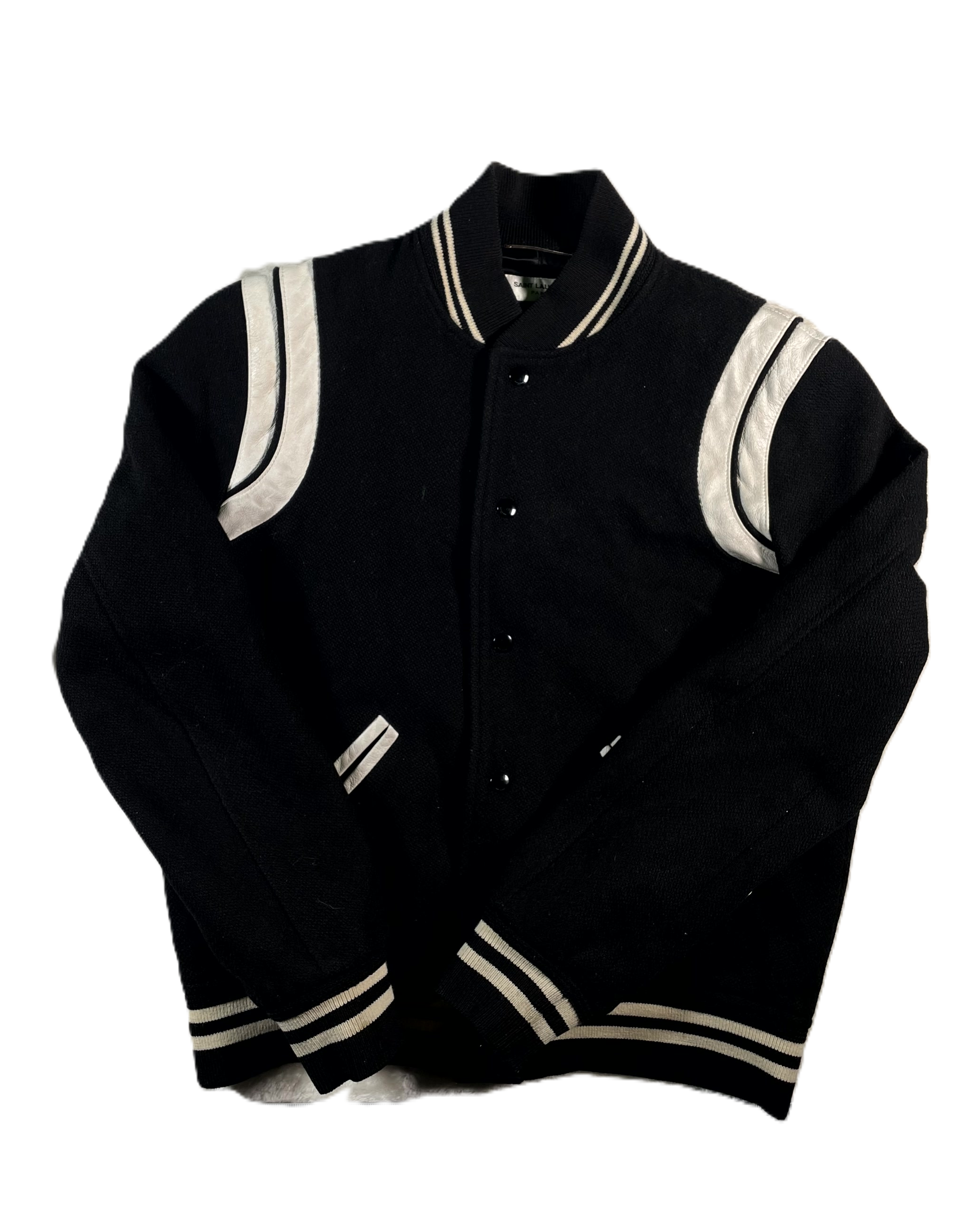 Saint Laurent Teddy Varsity Black Jacket