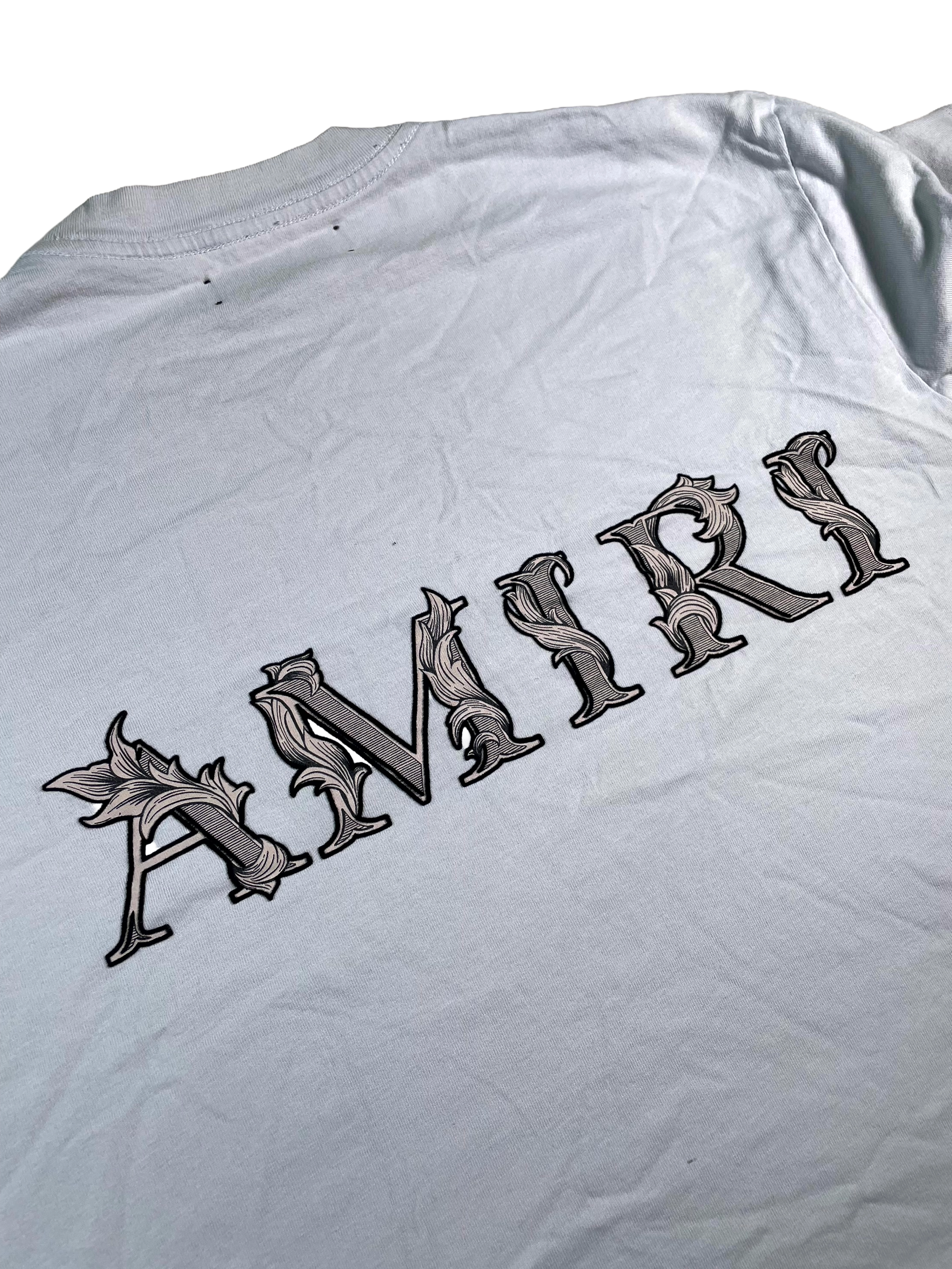 Amiri Vine Logo Baby Blue Tee