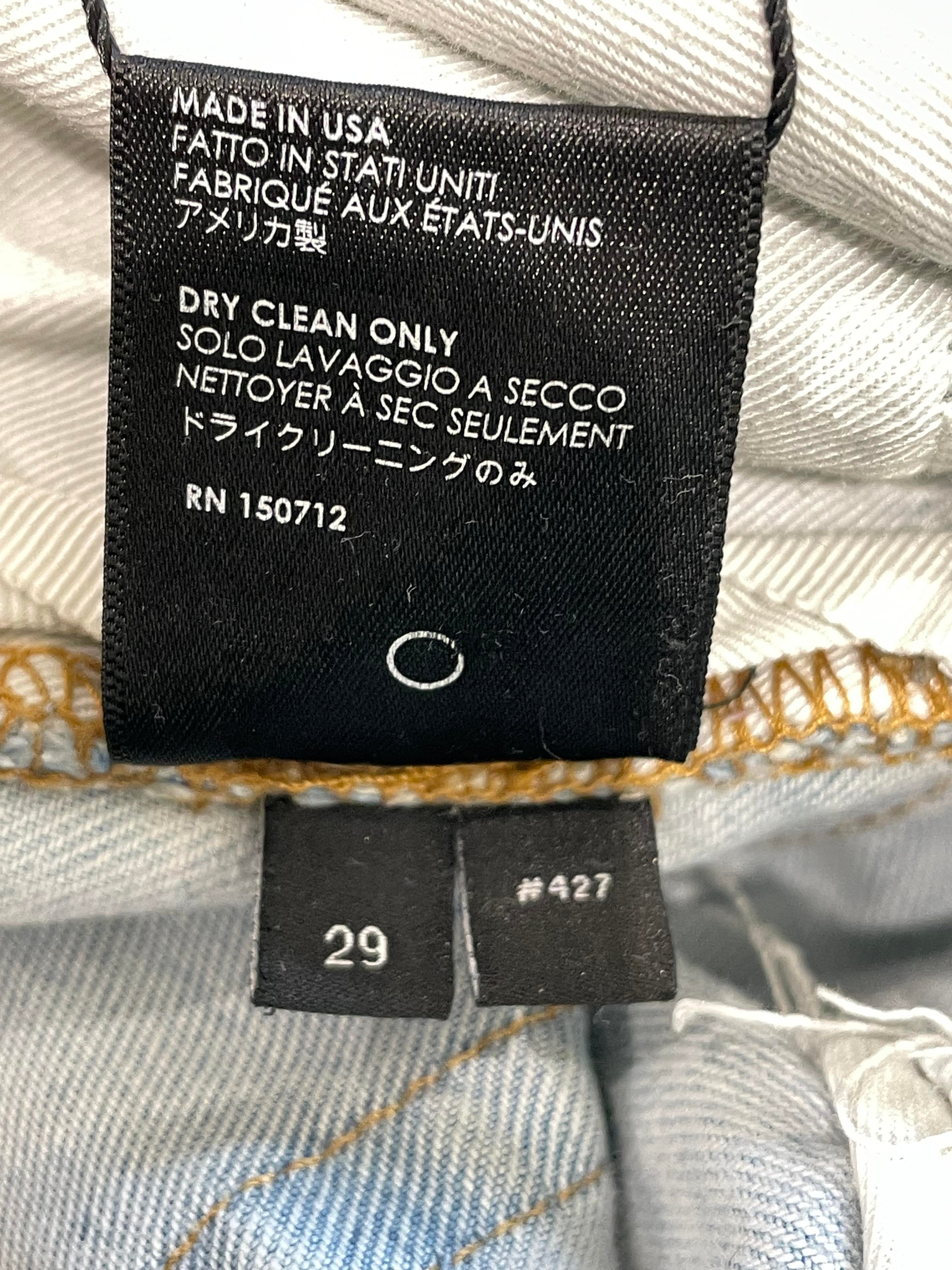 Amiri MX2 White Patch Light Wash Light Blue Jeans
