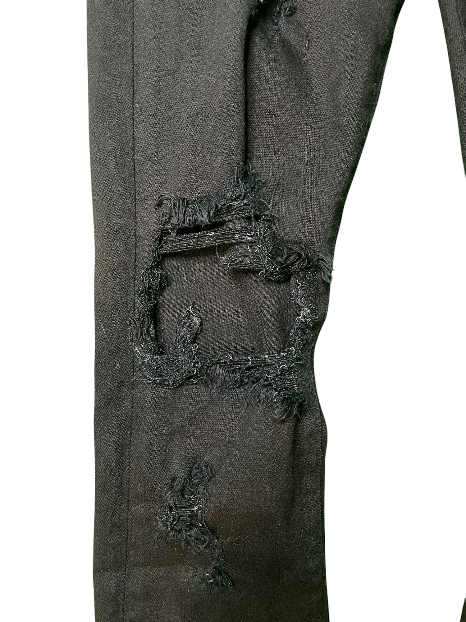 Amiri Thrasher Ripped Plain Black Jeans