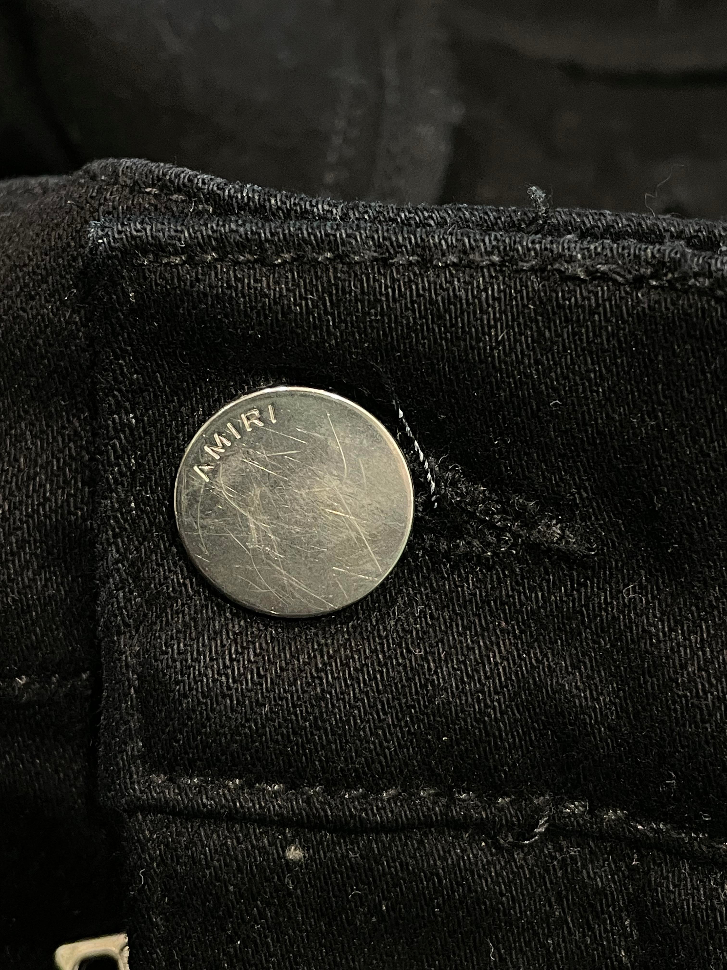 Amiri Thrasher Ripped Plain Black Jeans