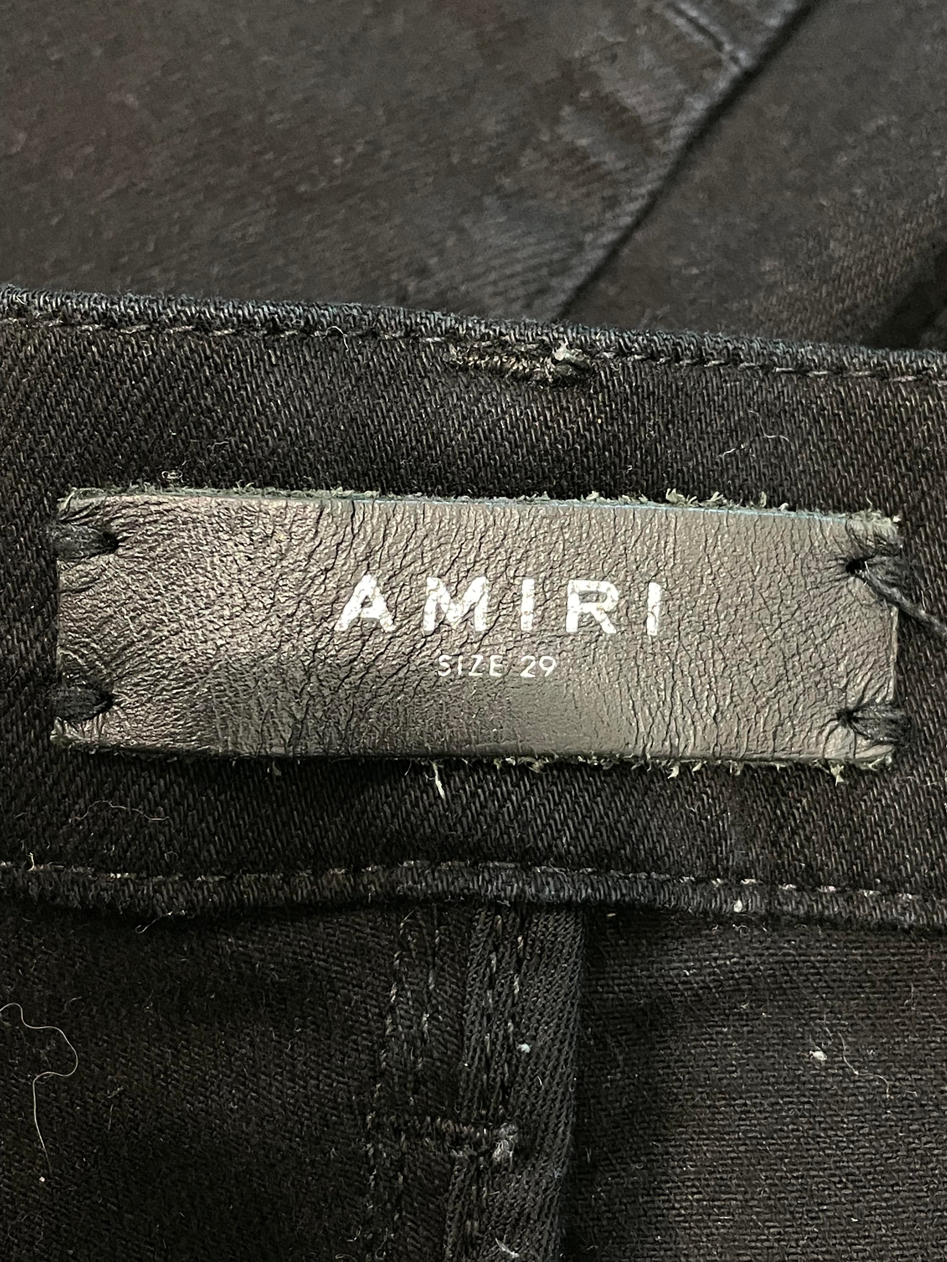 Amiri Thrasher Ripped Plain Black Jeans