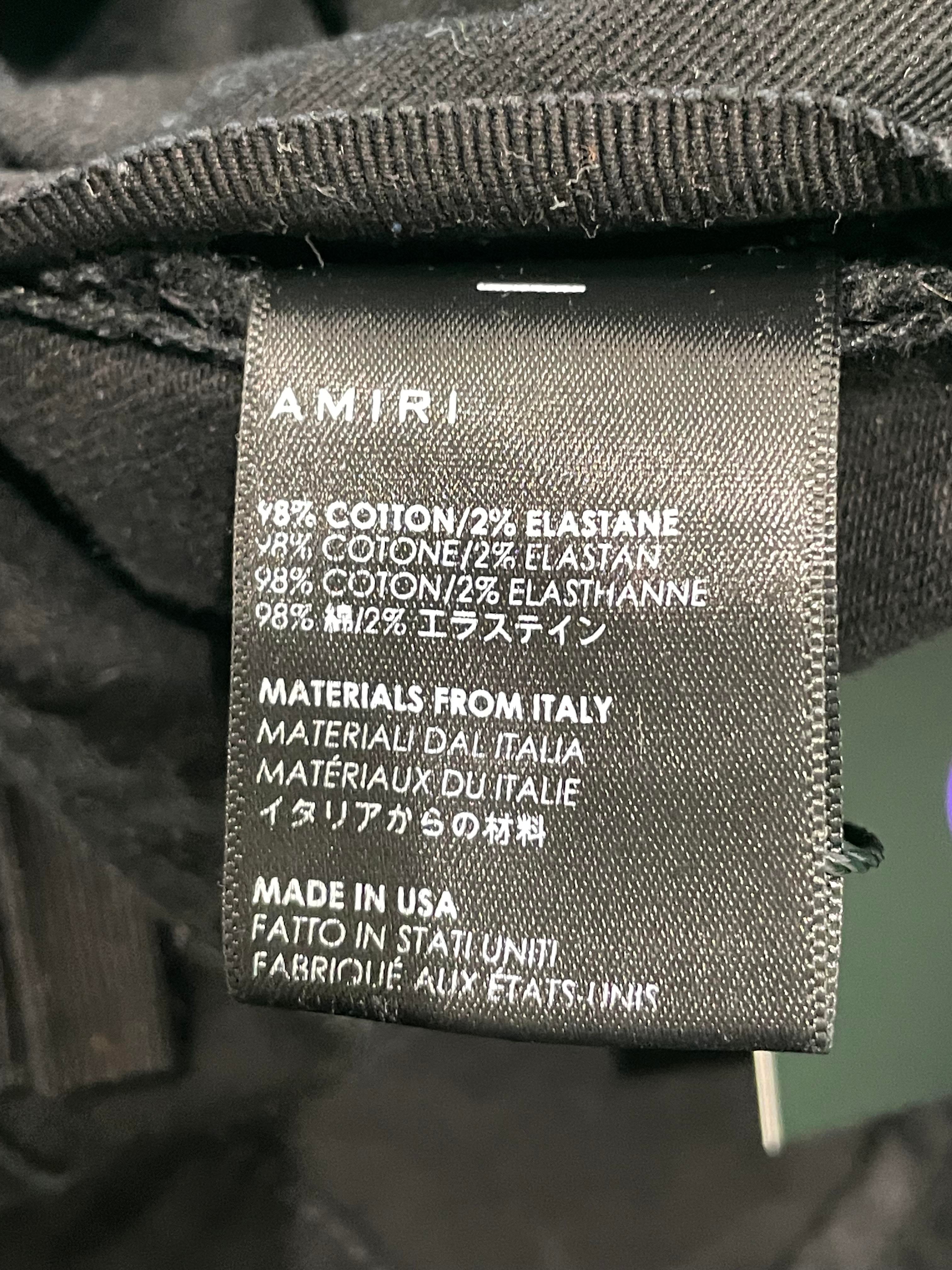 Amiri Thrasher Ripped Plain Black Jeans