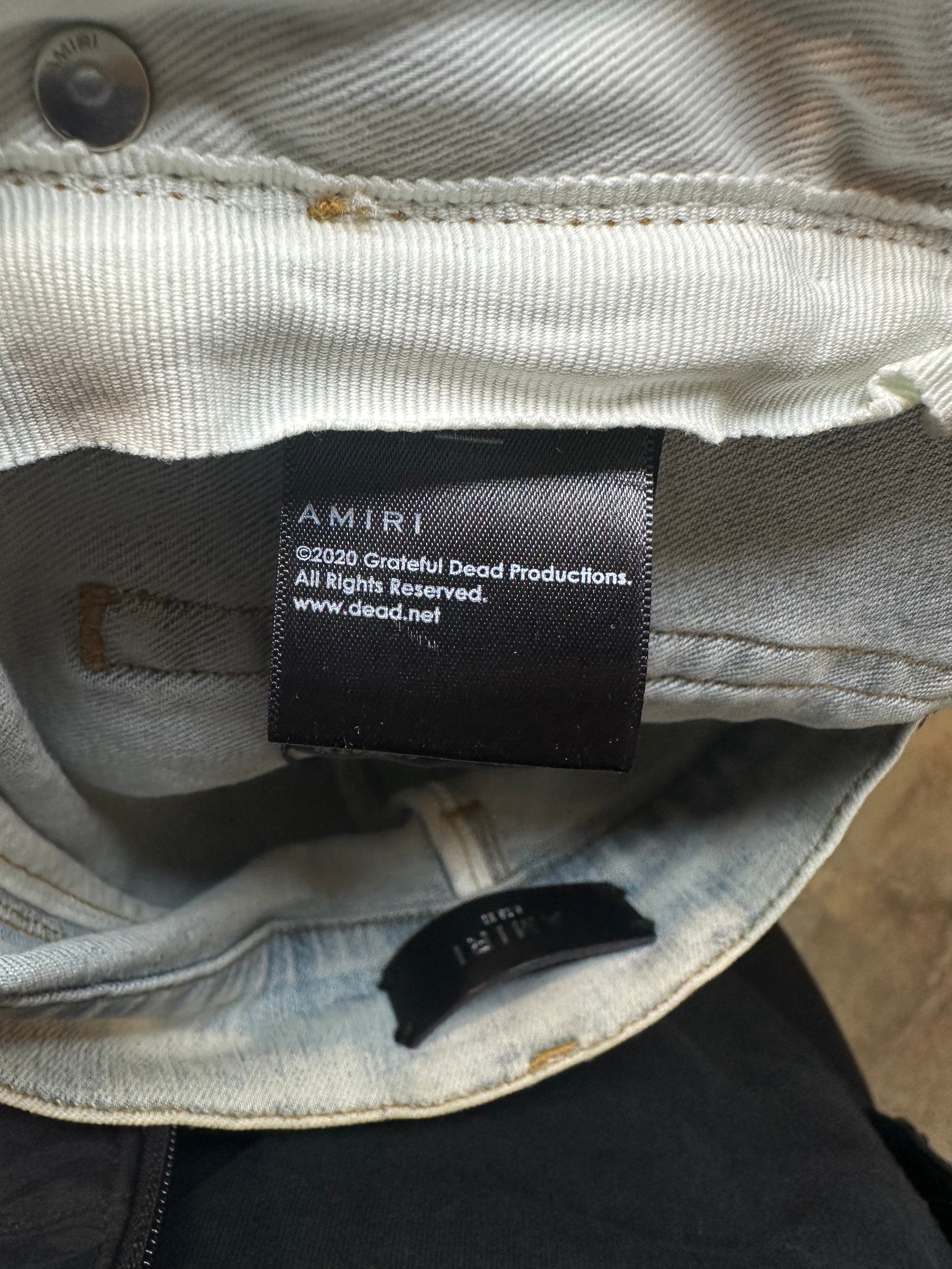 Amiri Jeans Light Wash Grateful Dead Used 33