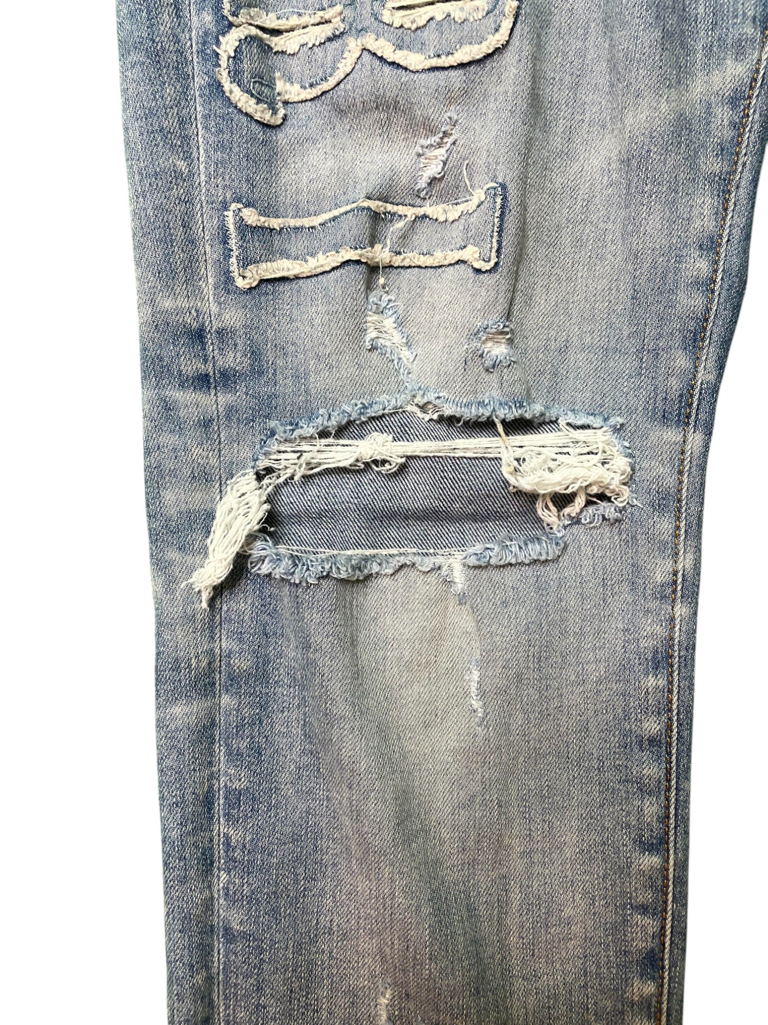 Amiri Applique Side Logo Light Wash Blue Jeans