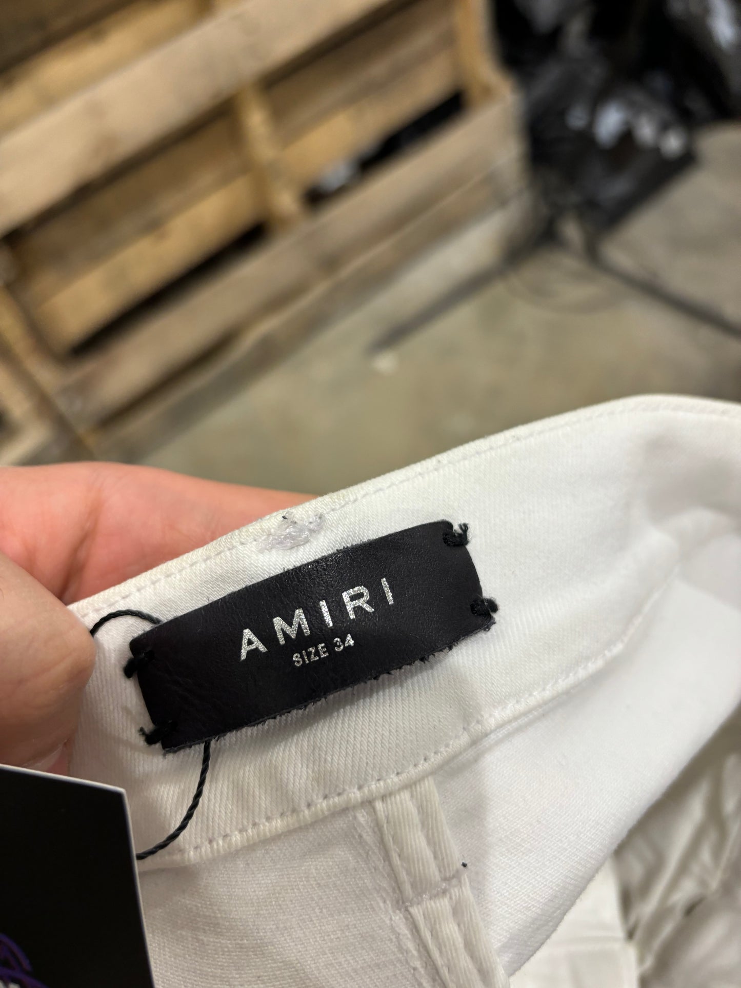 Amiri Jeans White Paint Splatter Carpenter Used 34