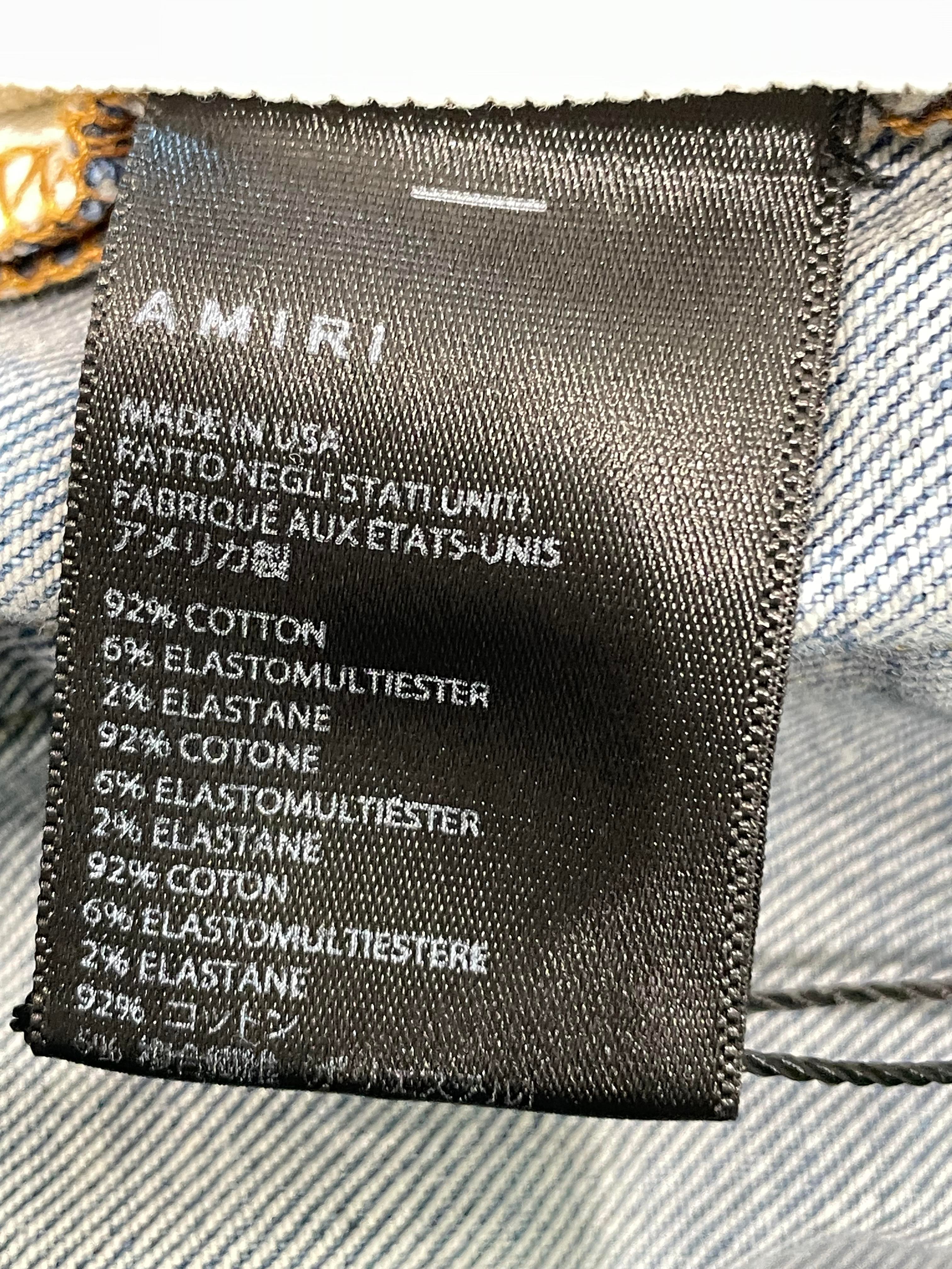 Amiri Applique Side Logo Light Wash Blue Jeans