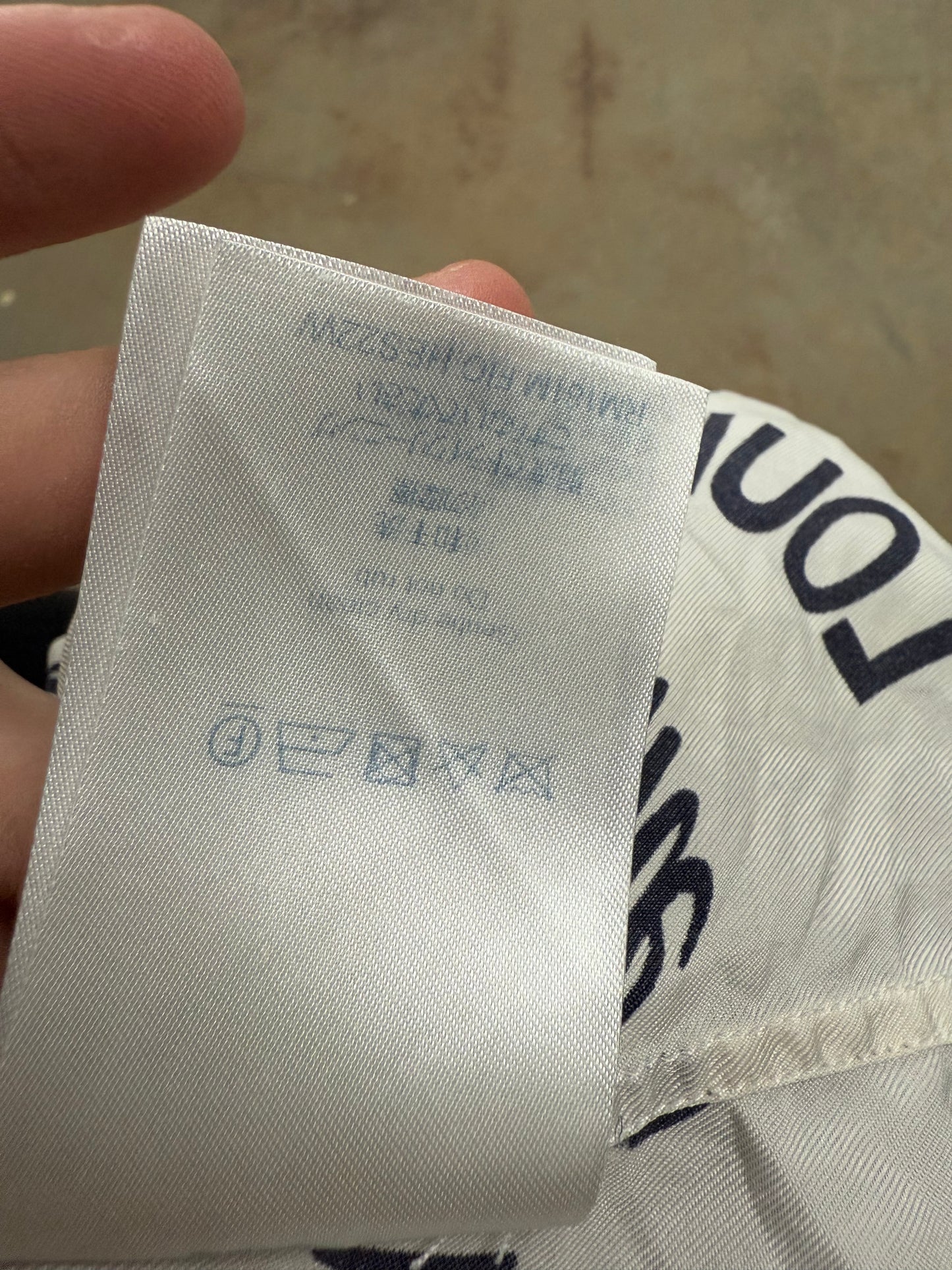 LV Button Up White All Over Used Medium