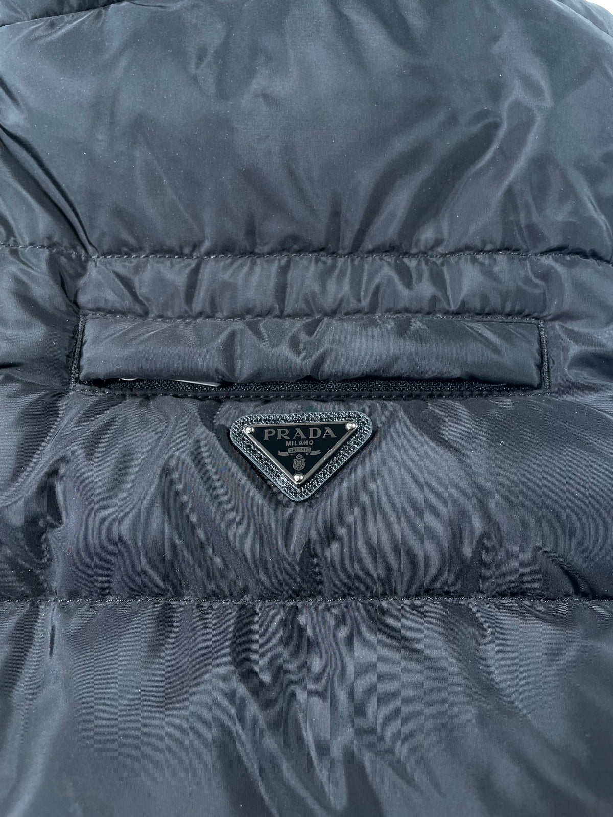 Prada Re-Nylon Plaque Black Puffer Vest