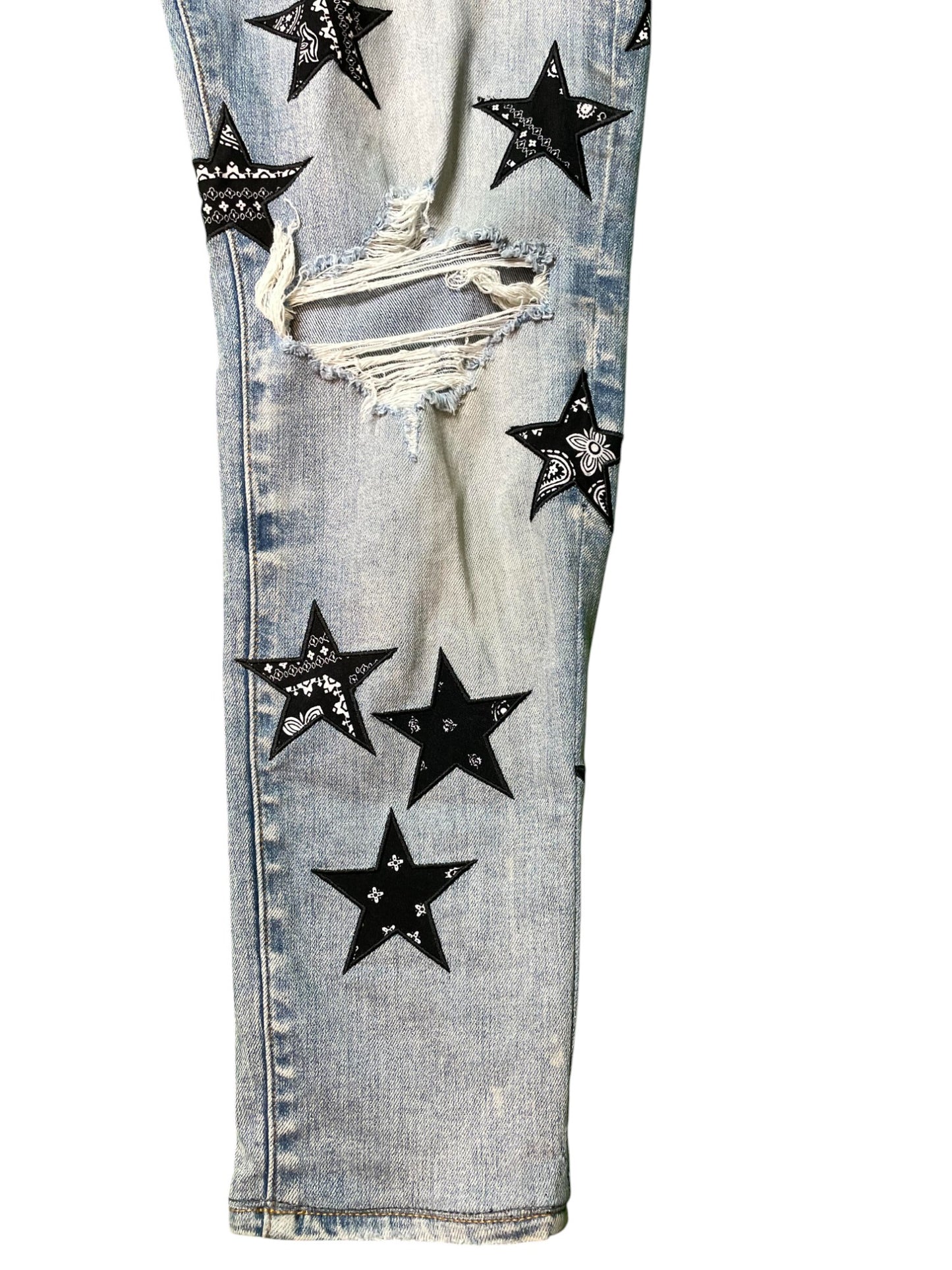 Amiri Black Star Light Wash Jeans