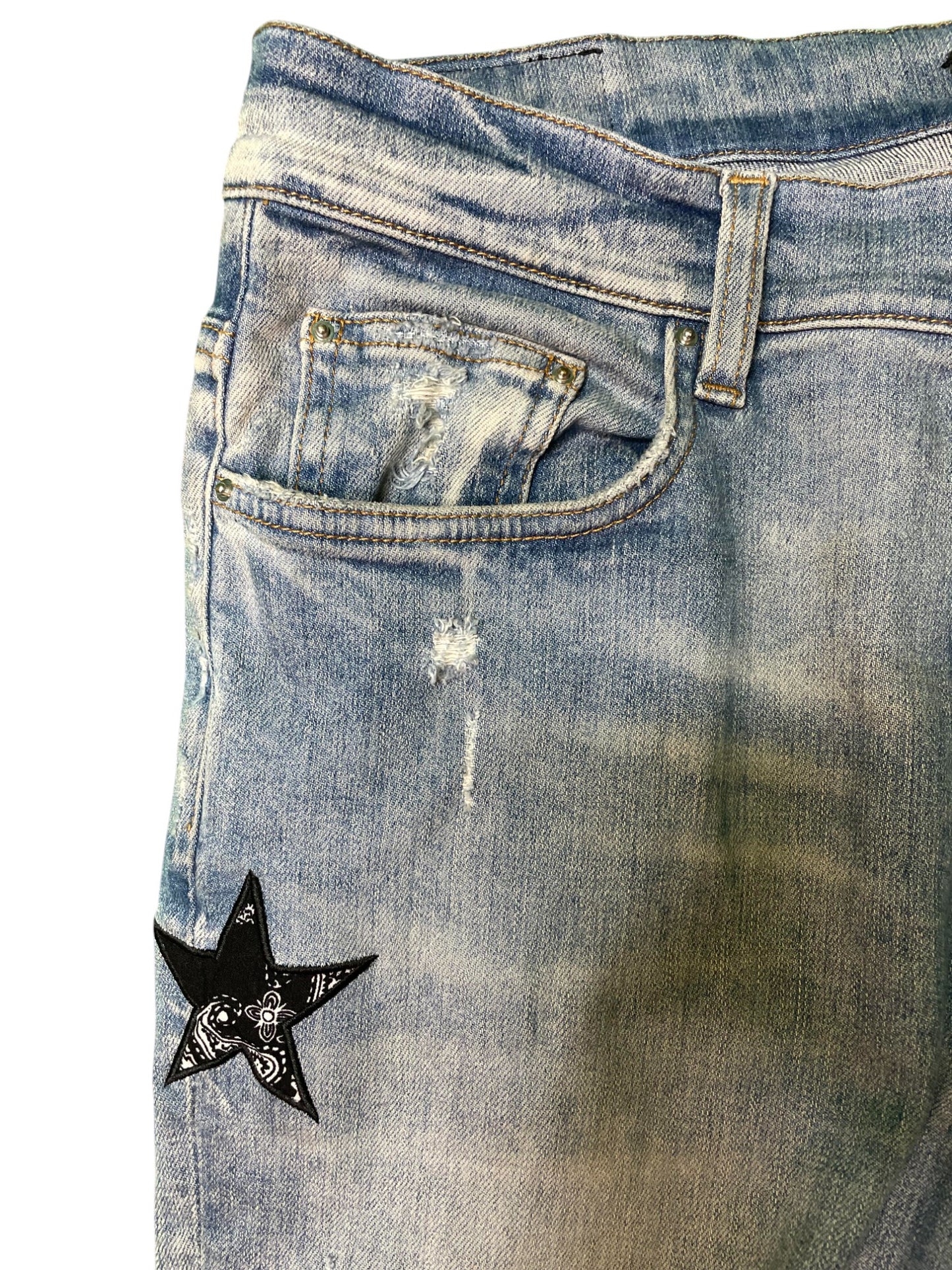 Amiri Black Star Light Wash Jeans