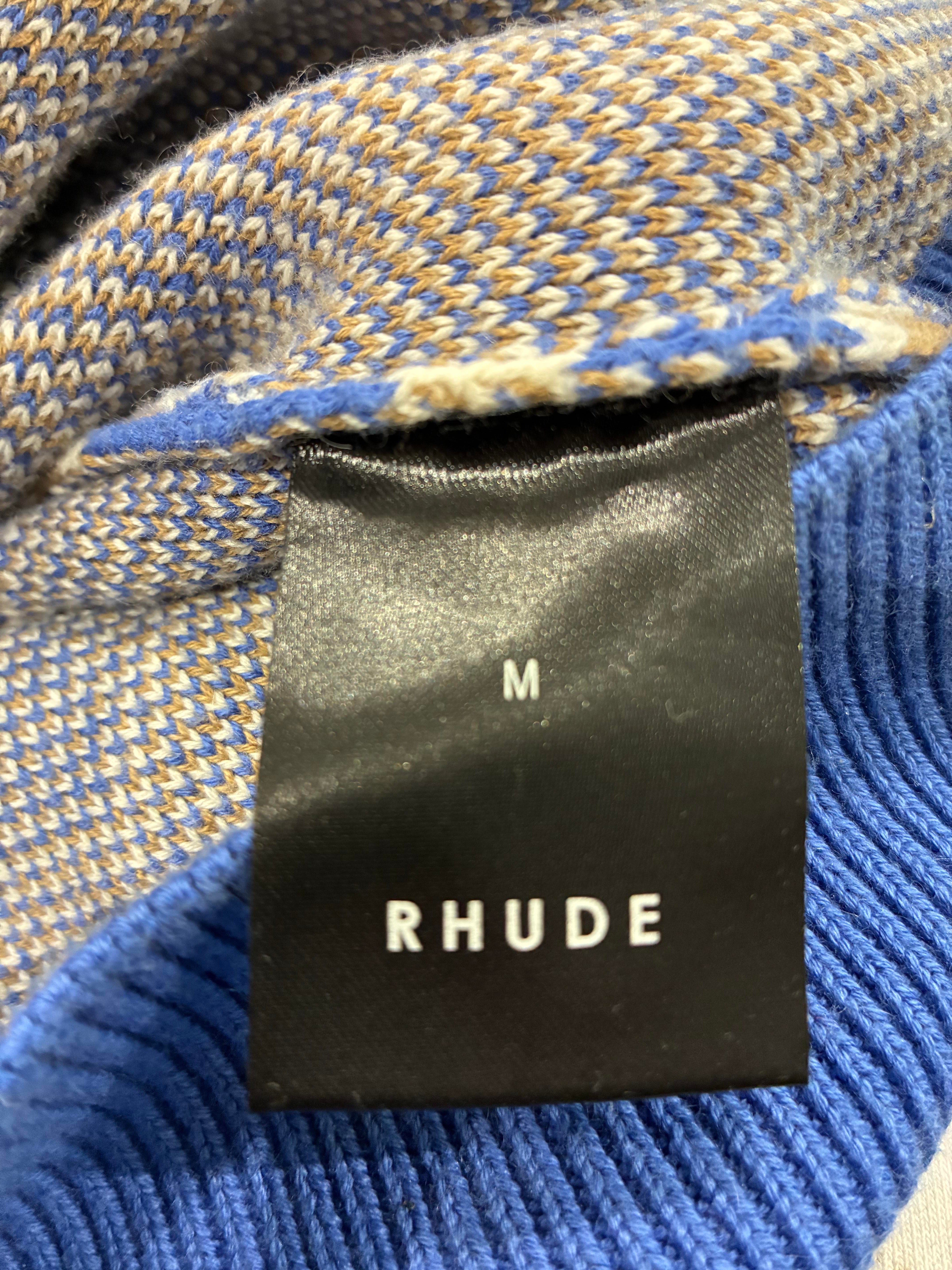 Rhude Blue & Cream Paisley Knit Sweater