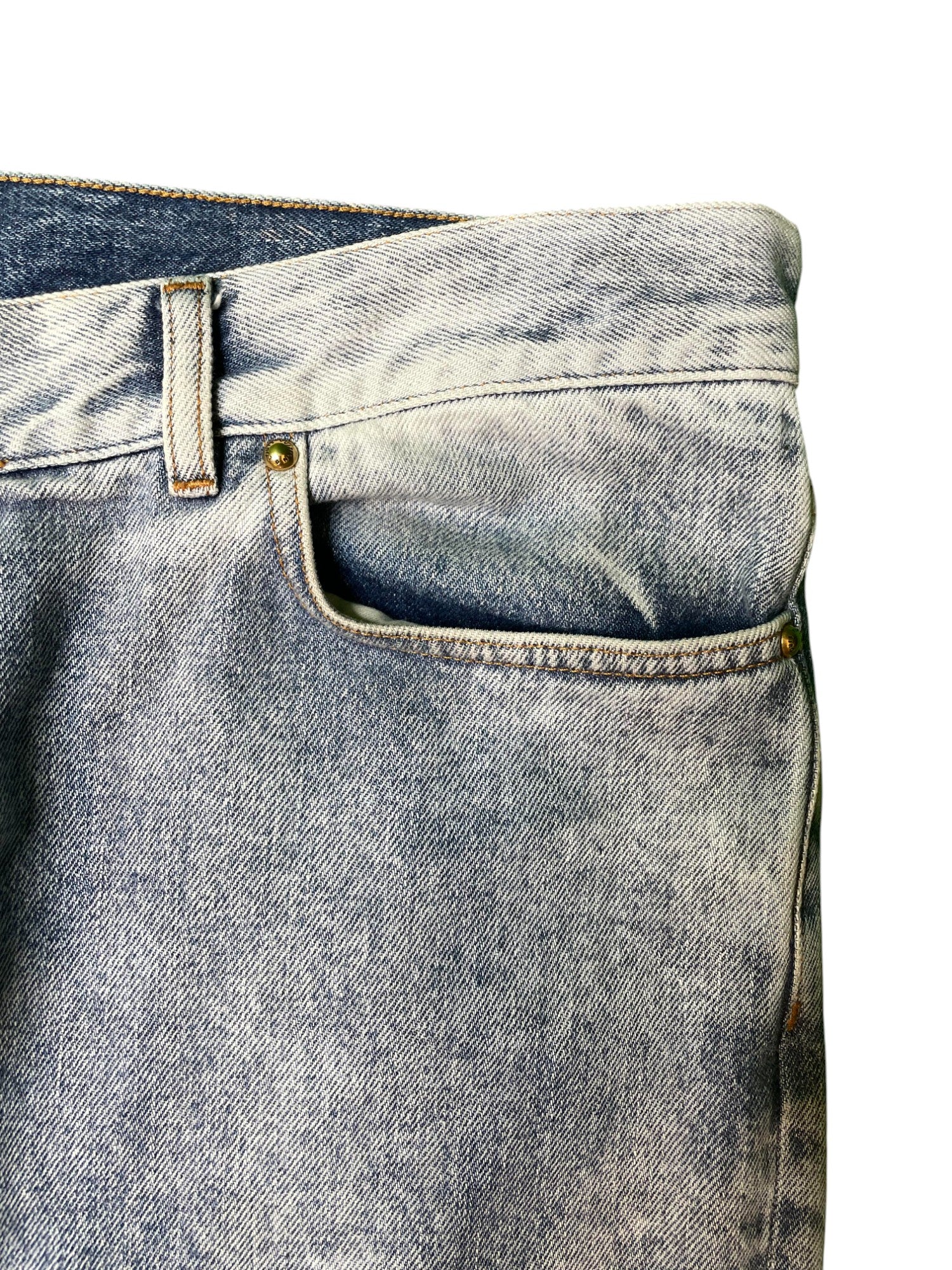 LV Plain Denim Light Wash Blue Jeans