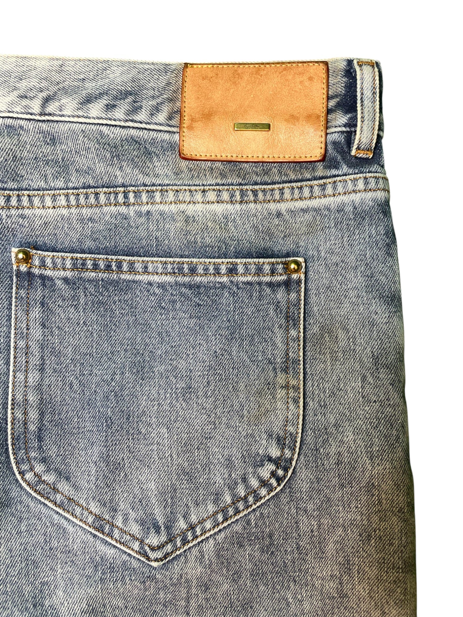 LV Plain Denim Light Wash Blue Jeans