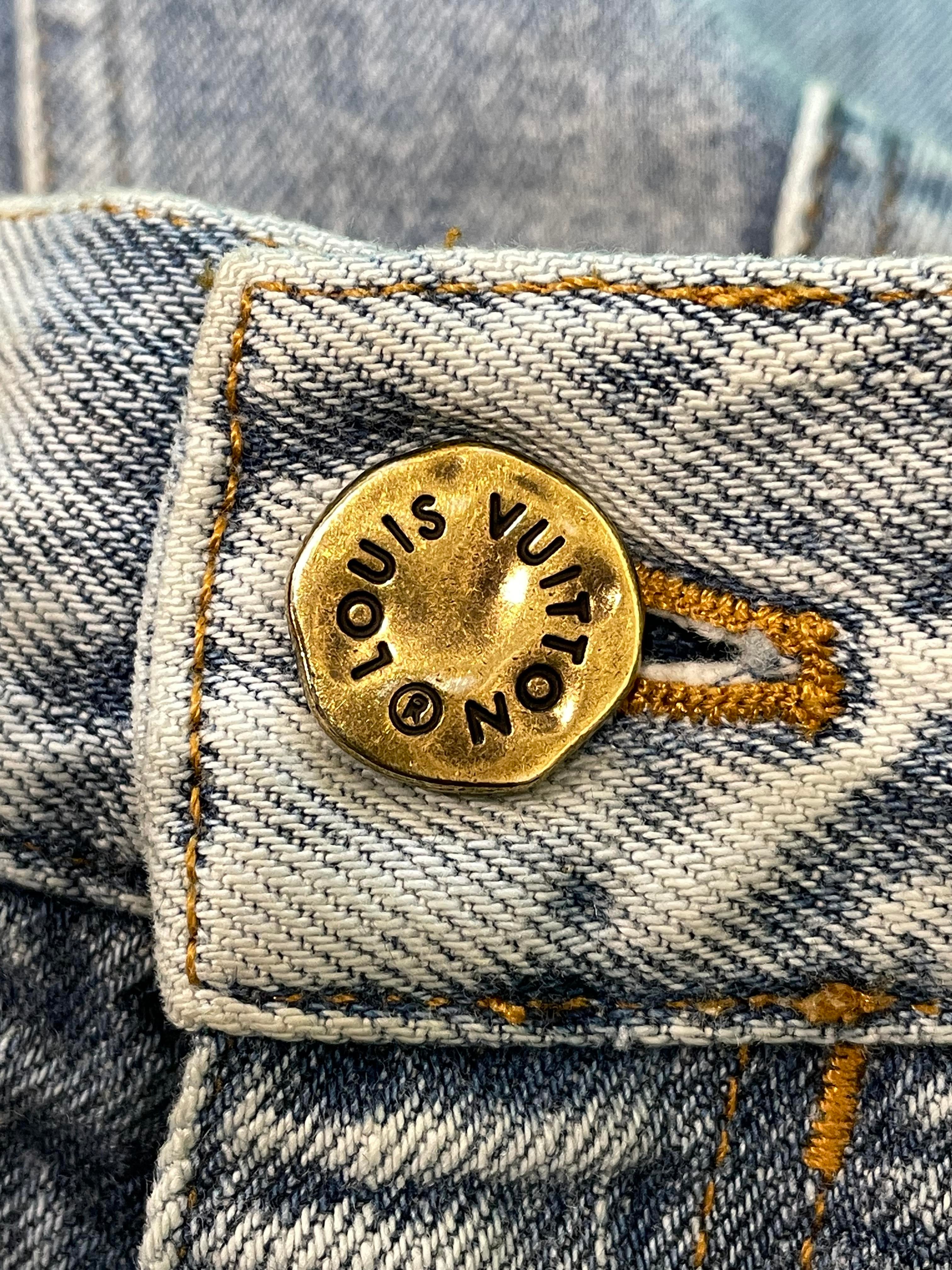 LV Plain Denim Light Wash Blue Jeans