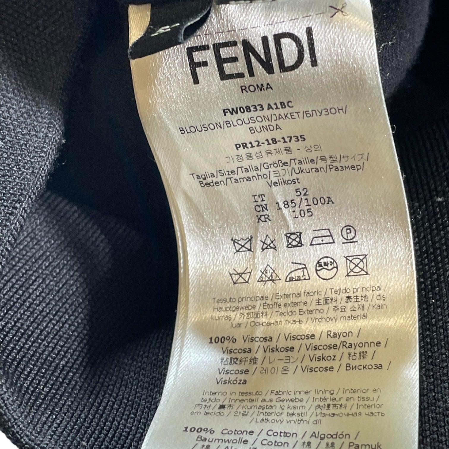 Fendi 'Monster Eyes' Black Quarter Zip