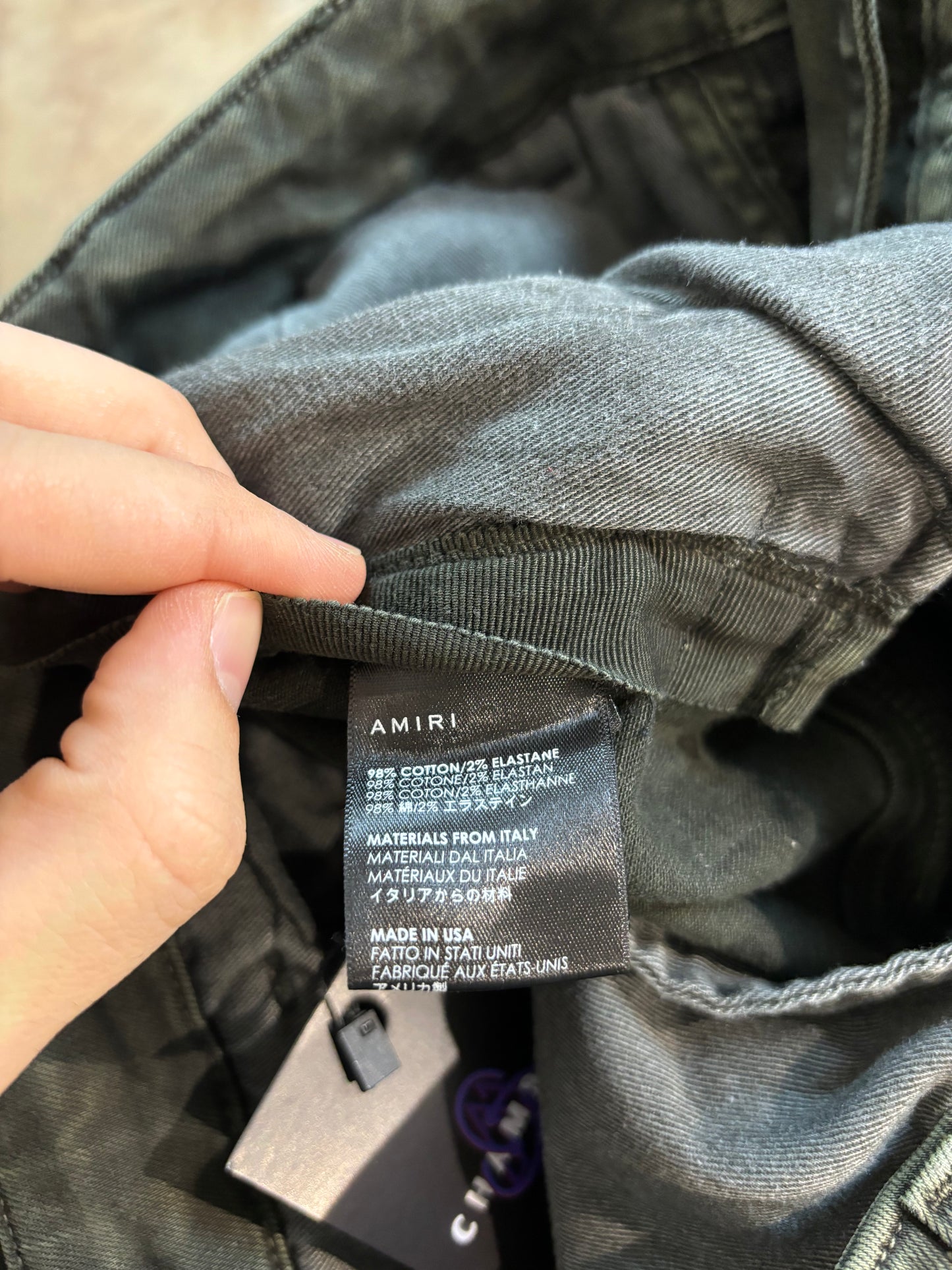 Amiri Airborne Olive Cargos Used 32