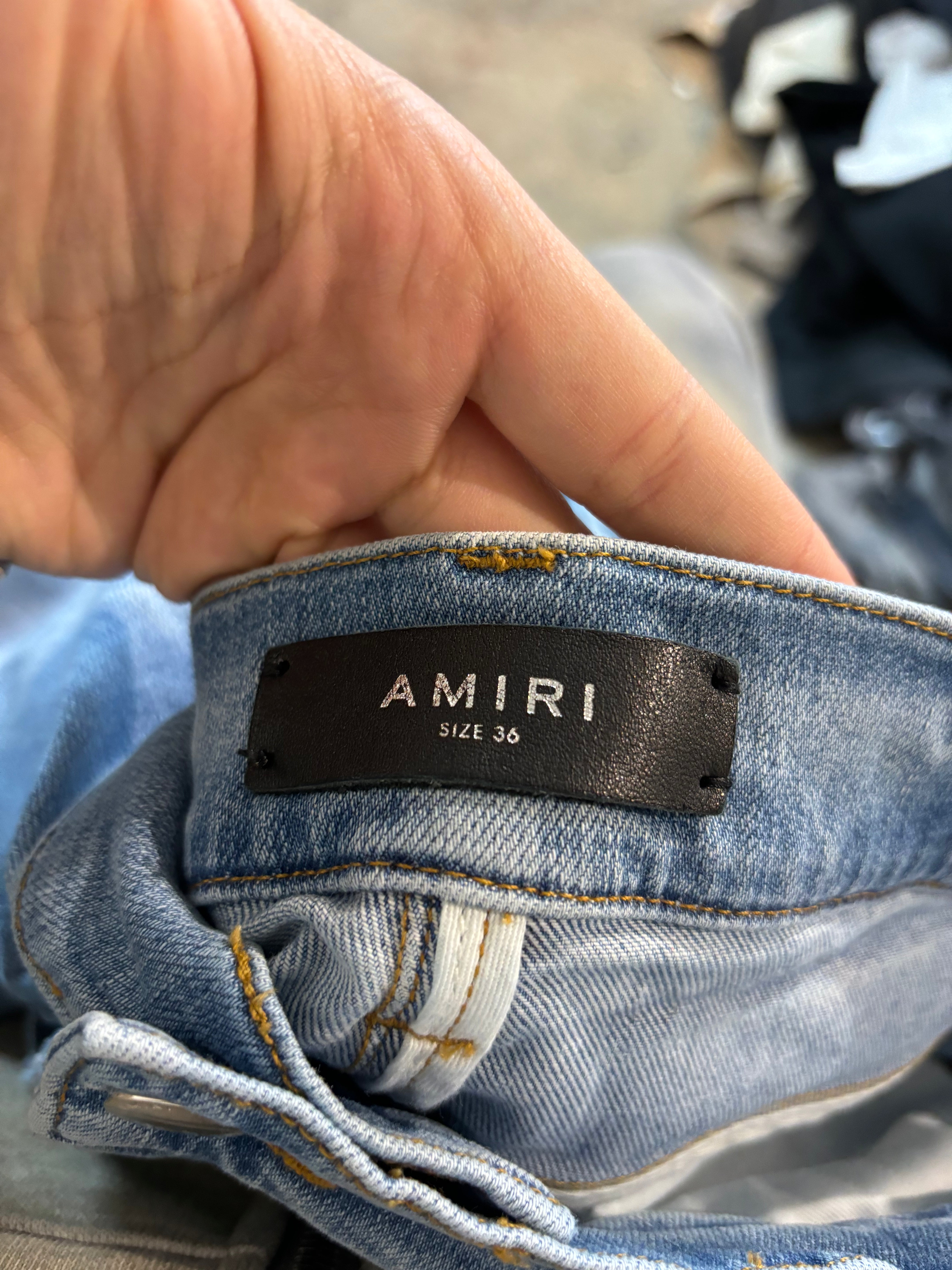 Amiri MX1 Light Wash Mohair Patch Used 36