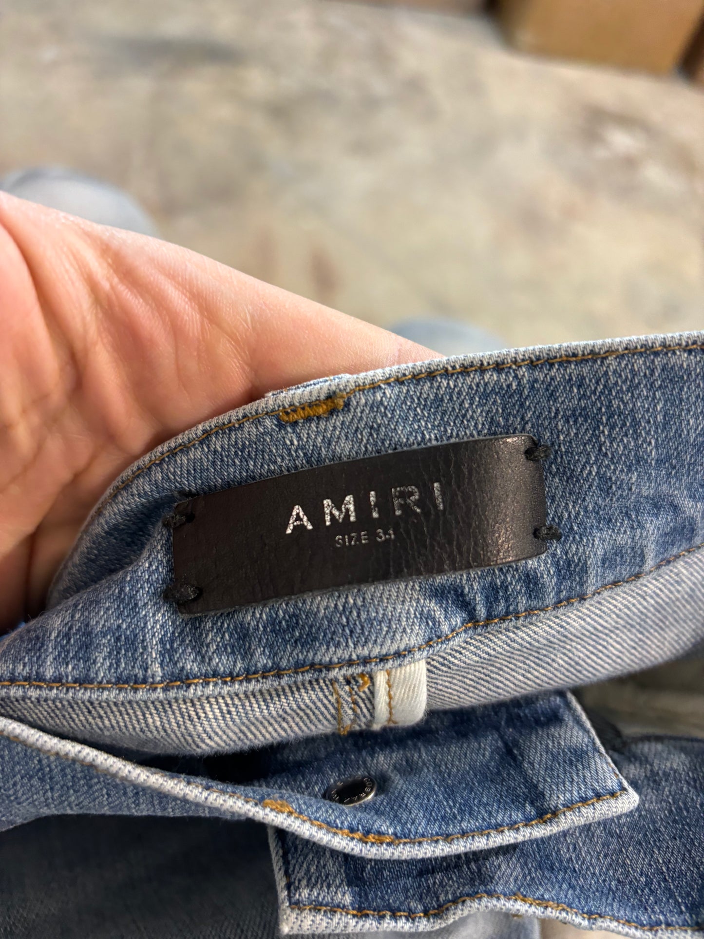 Amiri Thrasher Ripped Light Wash Used 34