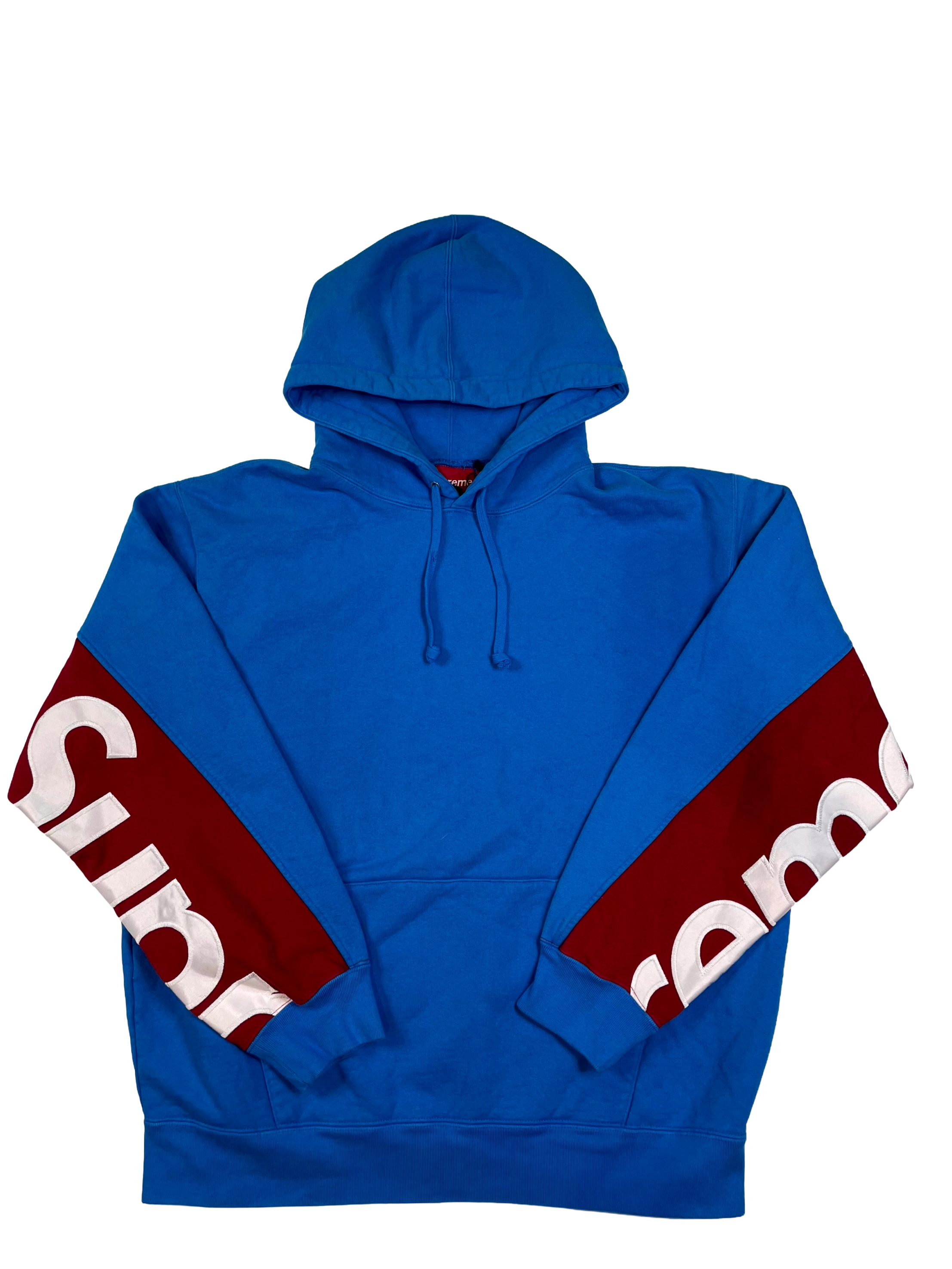 Supreme Sleeve Logo Blue & Red Hoodie