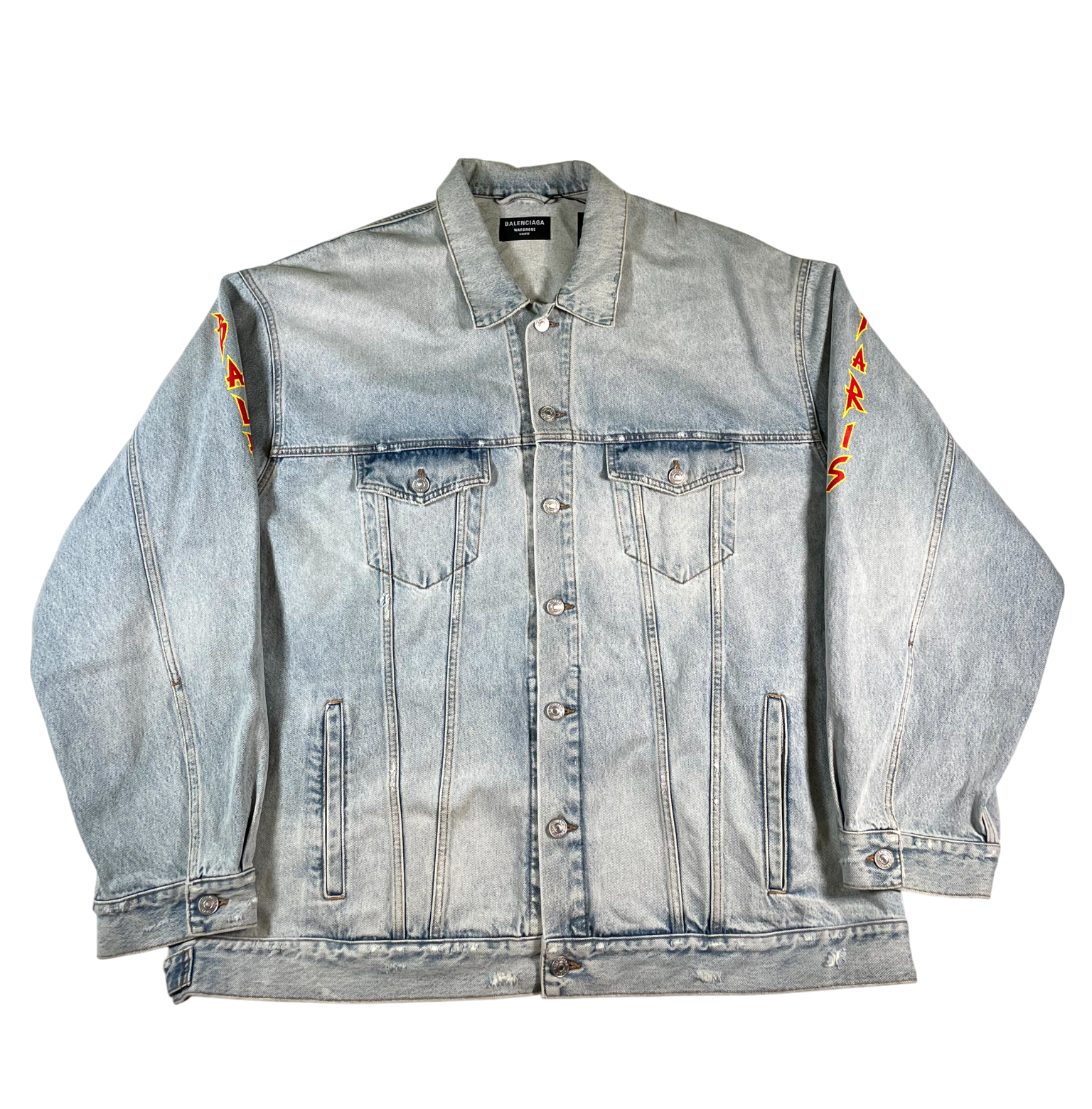 Balenciaga Logo Metal Denim Lightwash Jacket