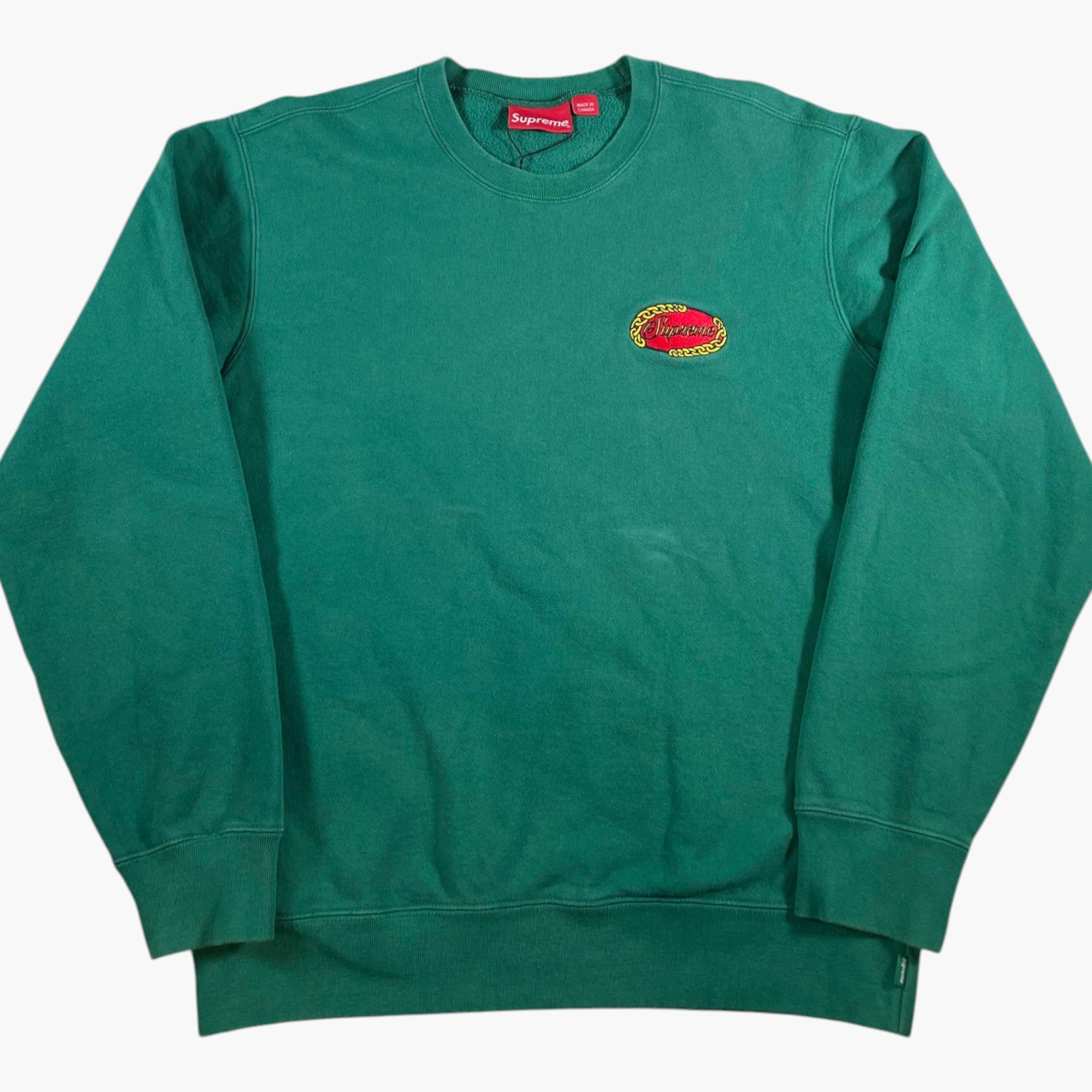 Supreme Crest Logo Green Crewneck
