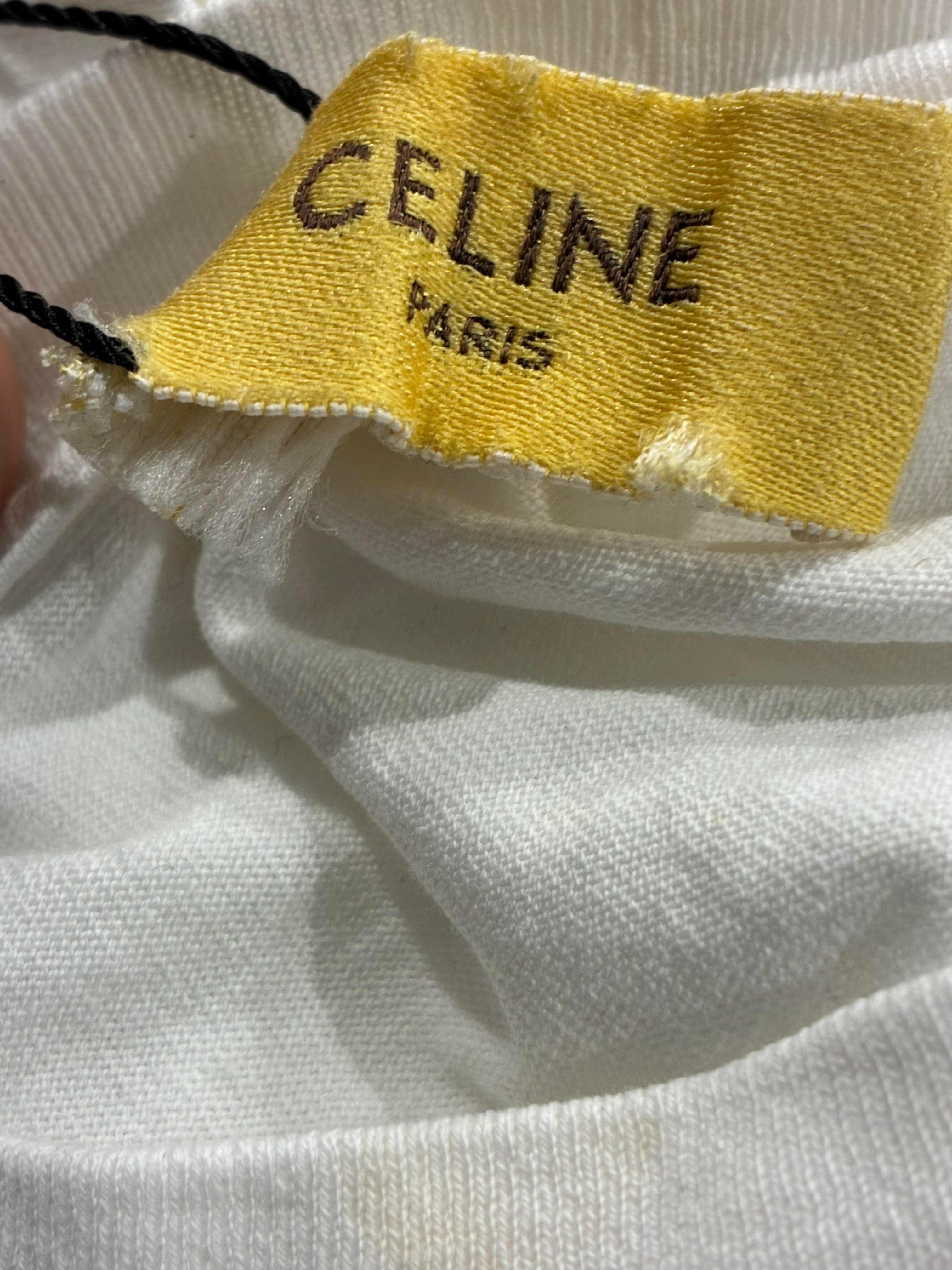 Celine Studded Logo White Tee