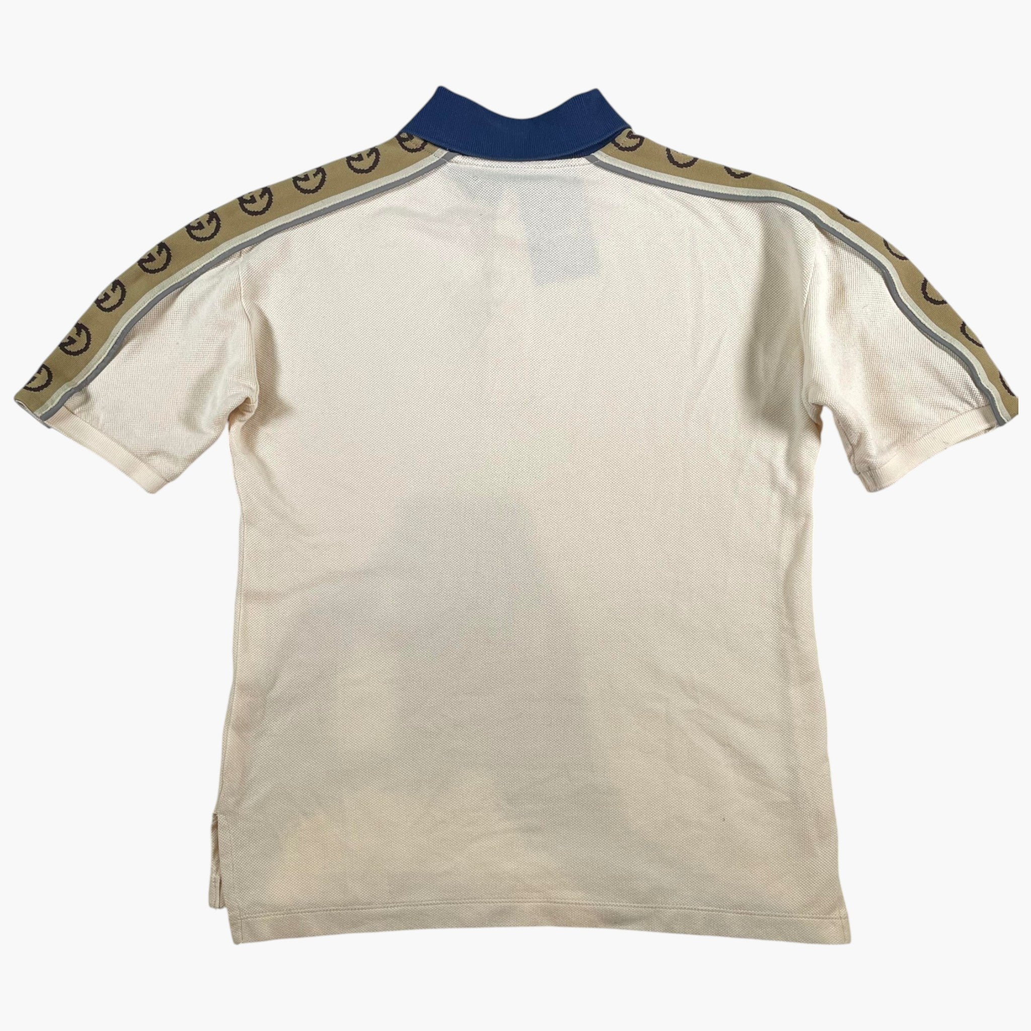 Gucci Shoulder Logo Navy & Cream Polo