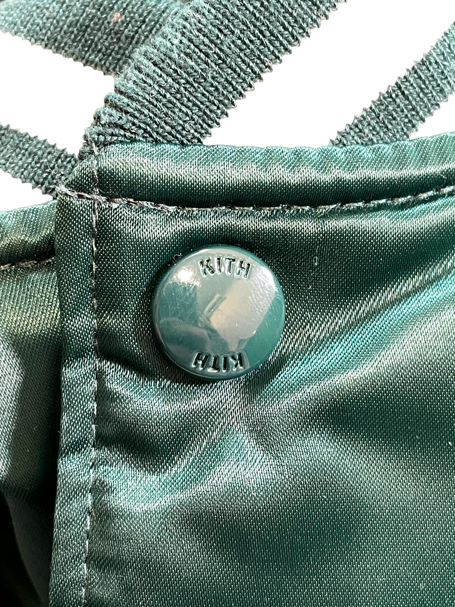 Kith Satin Varsity Green & Yellow Jacket