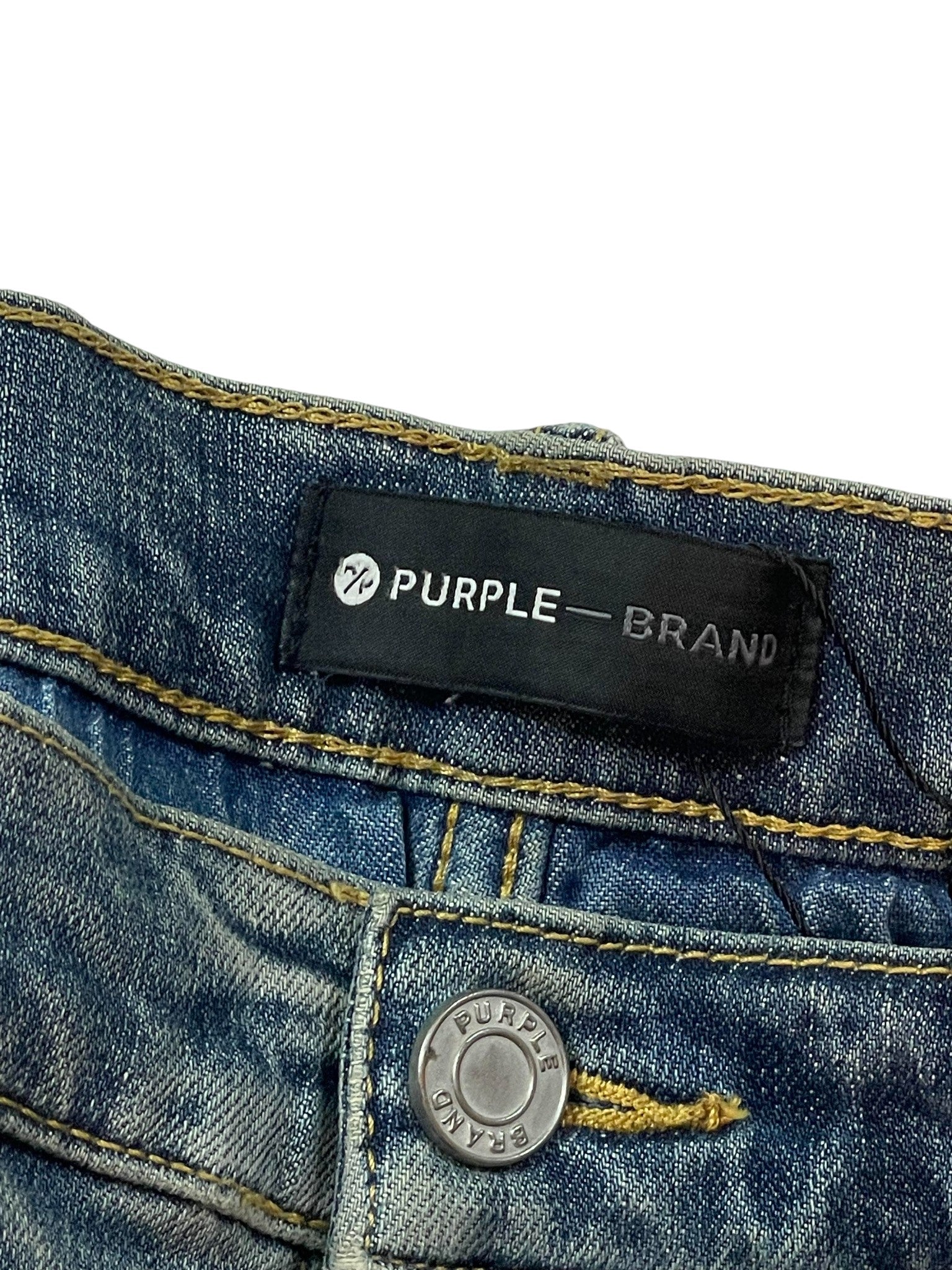 Purple Brand Light Wash Splatter Ripped Jeans