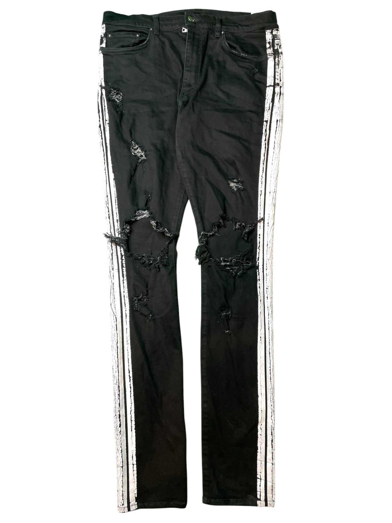 Amiri White Stripe Black Jeans